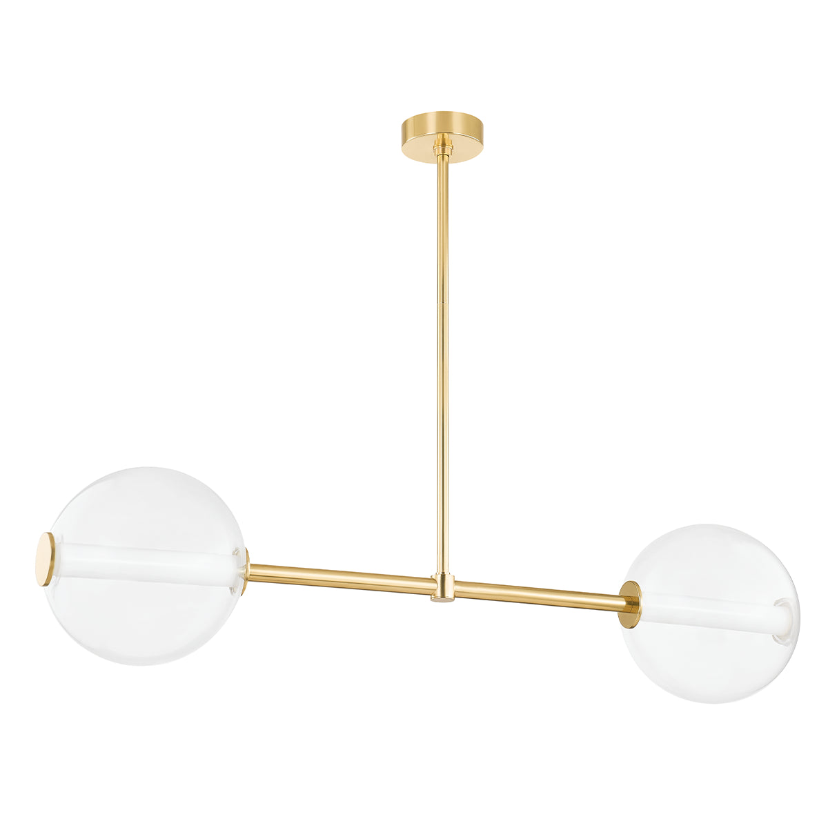 Richford 51" LED Linear Pendant, Aged Brass Finish - Bees Lighting