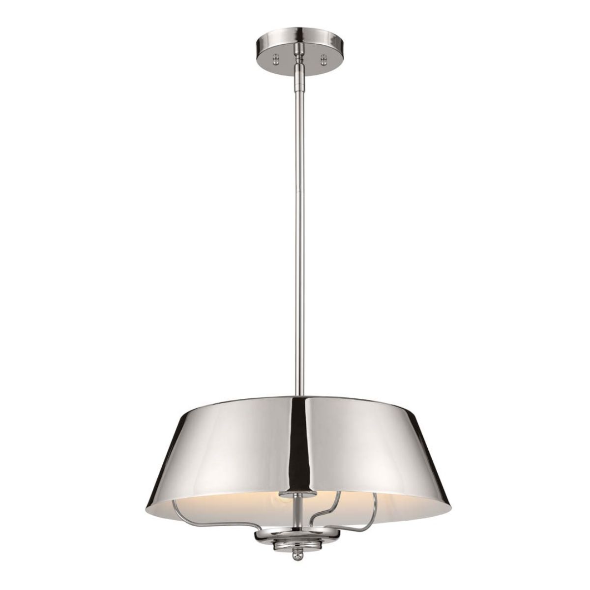 Luella 16 in. 3 Lights Convertible Pendant/Semi Flush Mount Light Polished Nickel finish - Bees Lighting