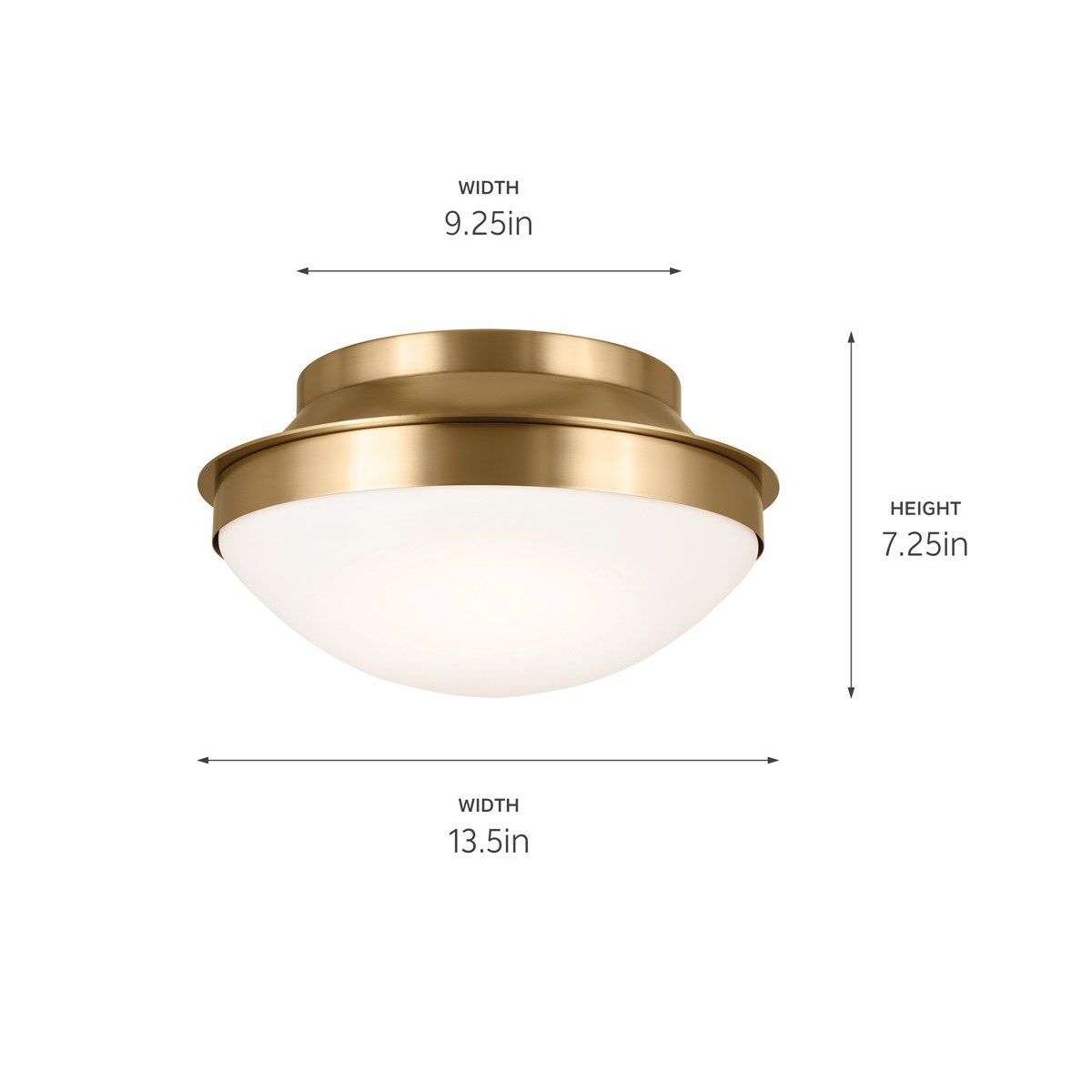 Bretta 14 in. 2 Lights Flush Mount Light Brushed Natural Brass Finish - Bees Lighting