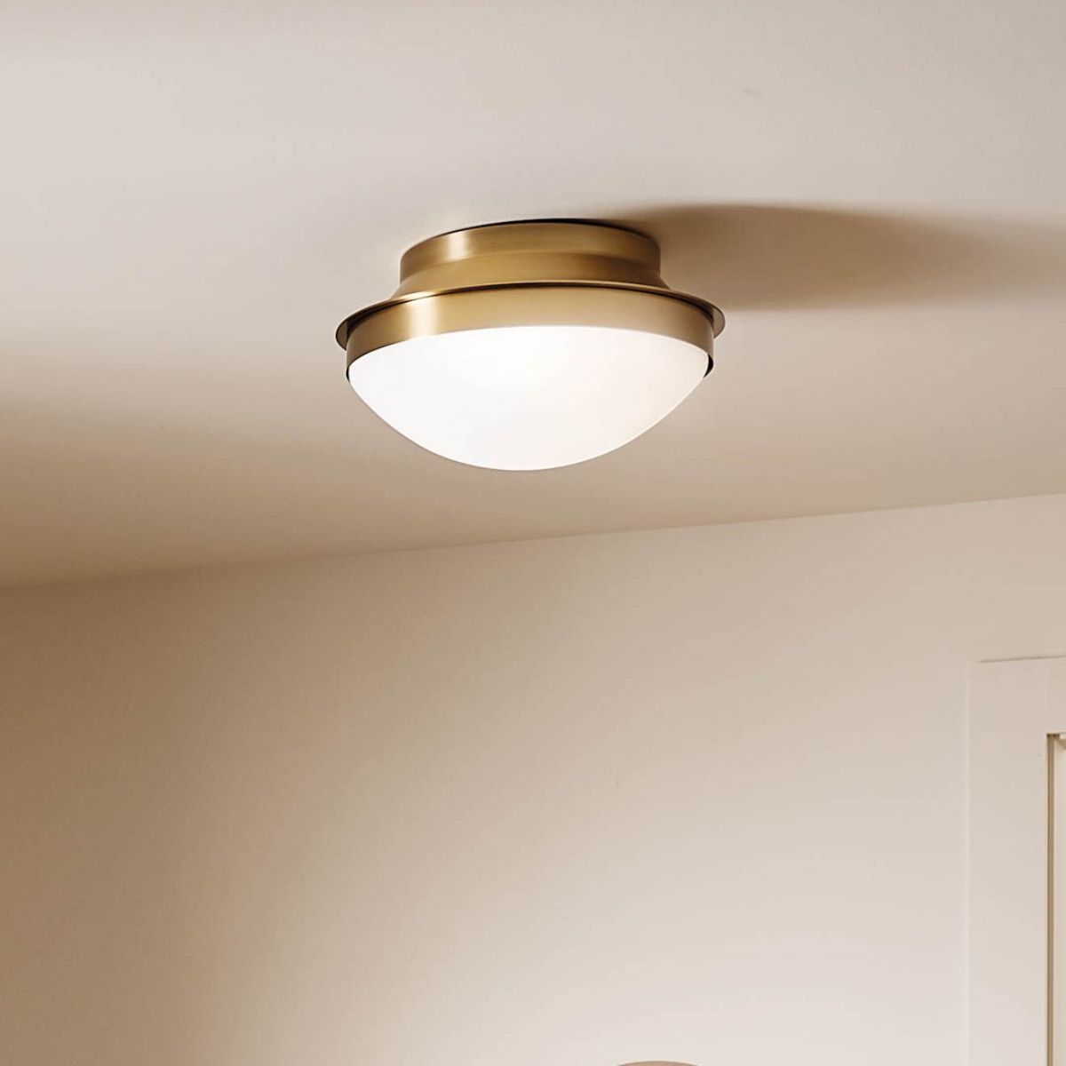 Bretta 14 in. 2 Lights Flush Mount Light Brushed Natural Brass Finish - Bees Lighting