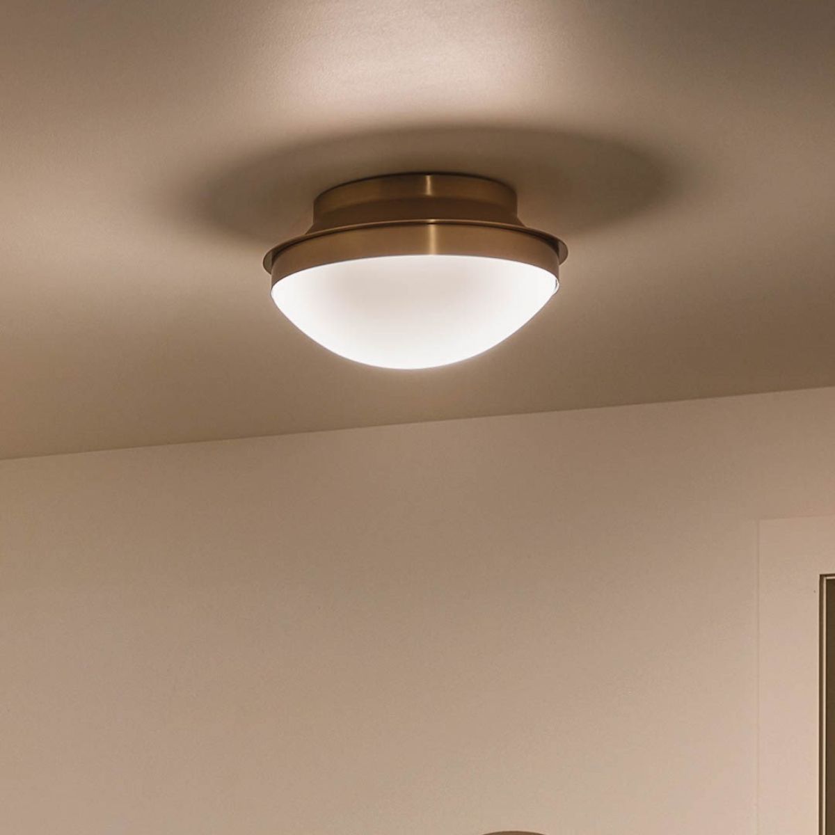 Bretta 14 in. 2 Lights Flush Mount Light Brushed Natural Brass Finish - Bees Lighting
