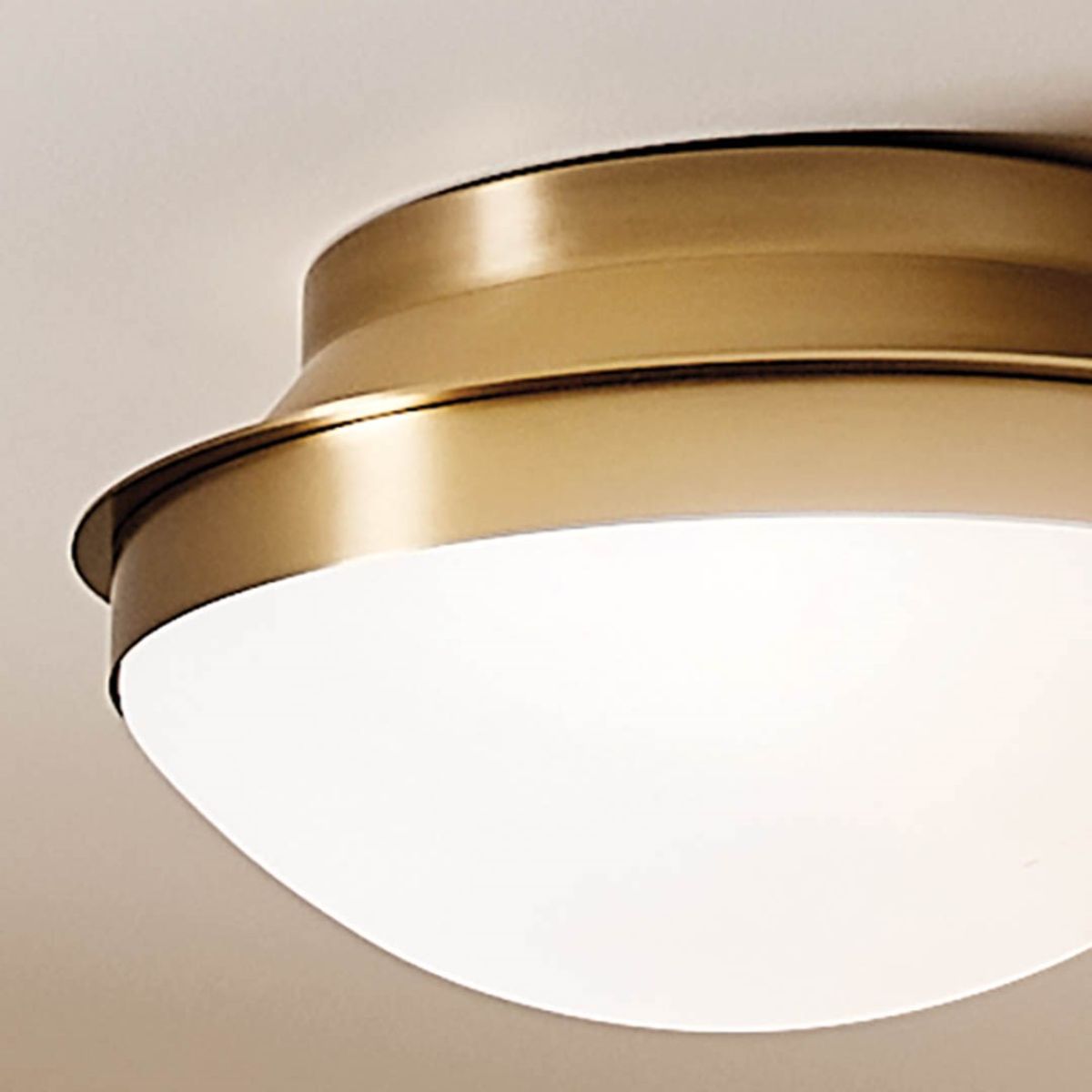 Bretta 14 in. 2 Lights Flush Mount Light Brushed Natural Brass Finish - Bees Lighting