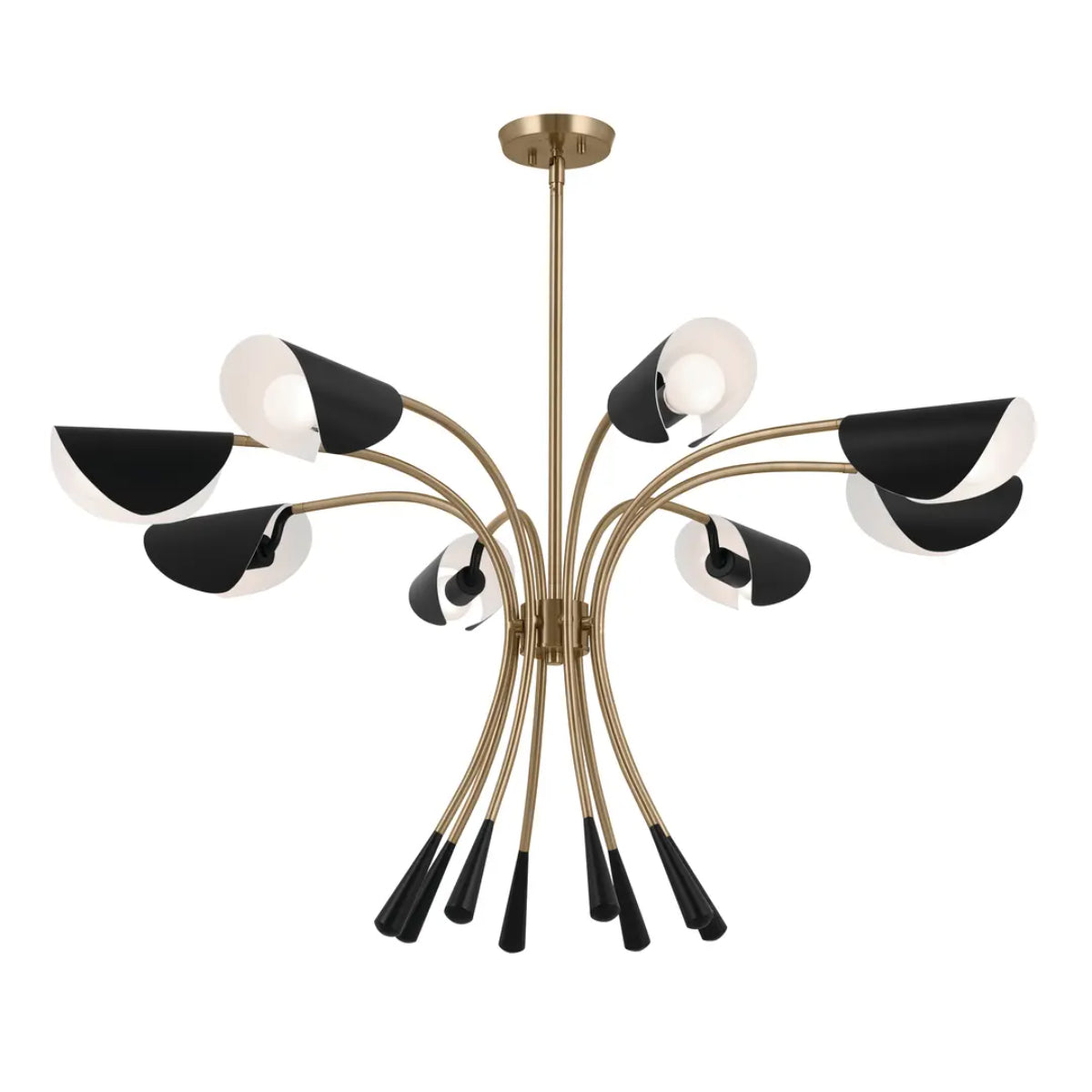 Arcus 46 in. 8 Lights Chandelier Champagne Bronze Finish with Black shade - Bees Lighting
