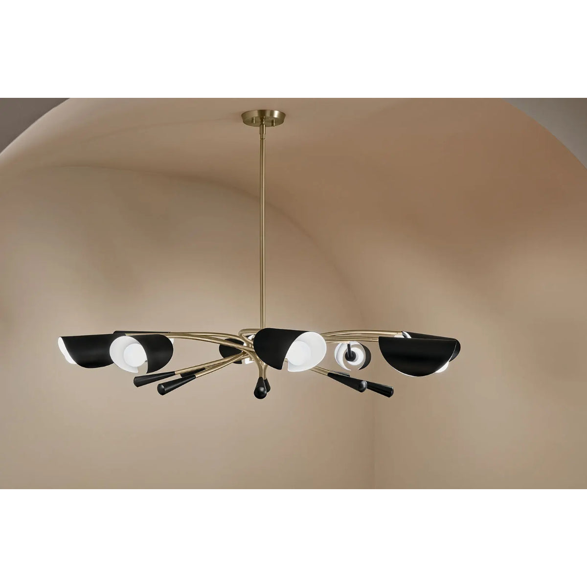Arcus 46 in. 8 Lights Chandelier Champagne Bronze Finish with Black shade - Bees Lighting