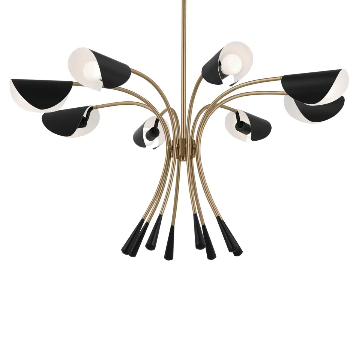 Arcus 46 in. 8 Lights Chandelier Champagne Bronze Finish with Black shade - Bees Lighting