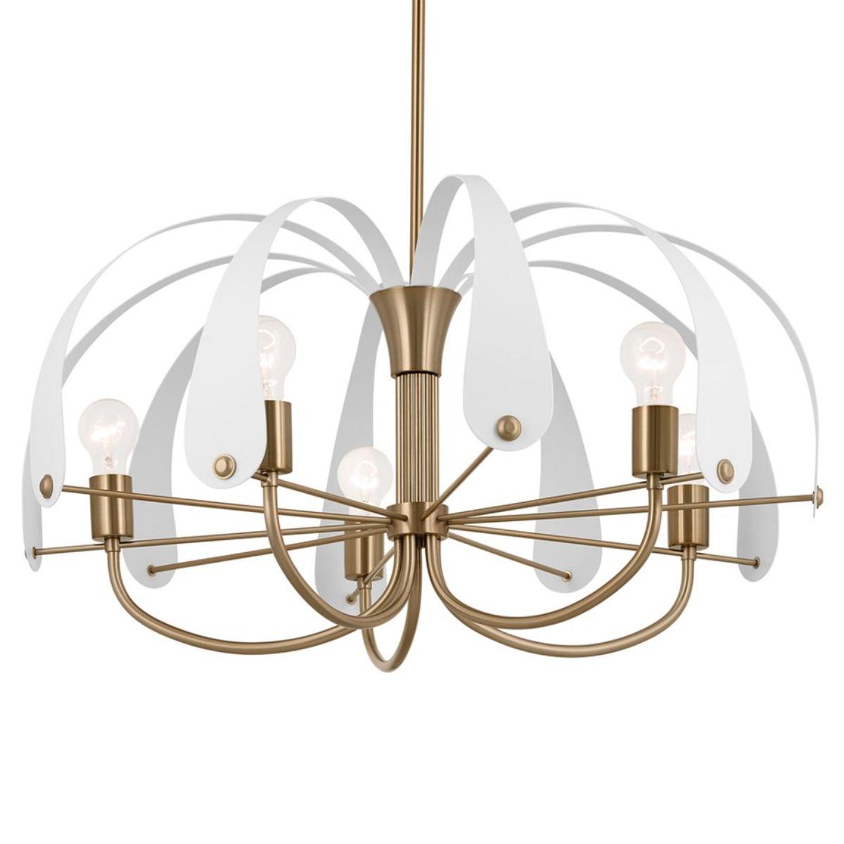 Petal 31 in. 5 Lights Chandelier Champagne Bronze and Black Finish