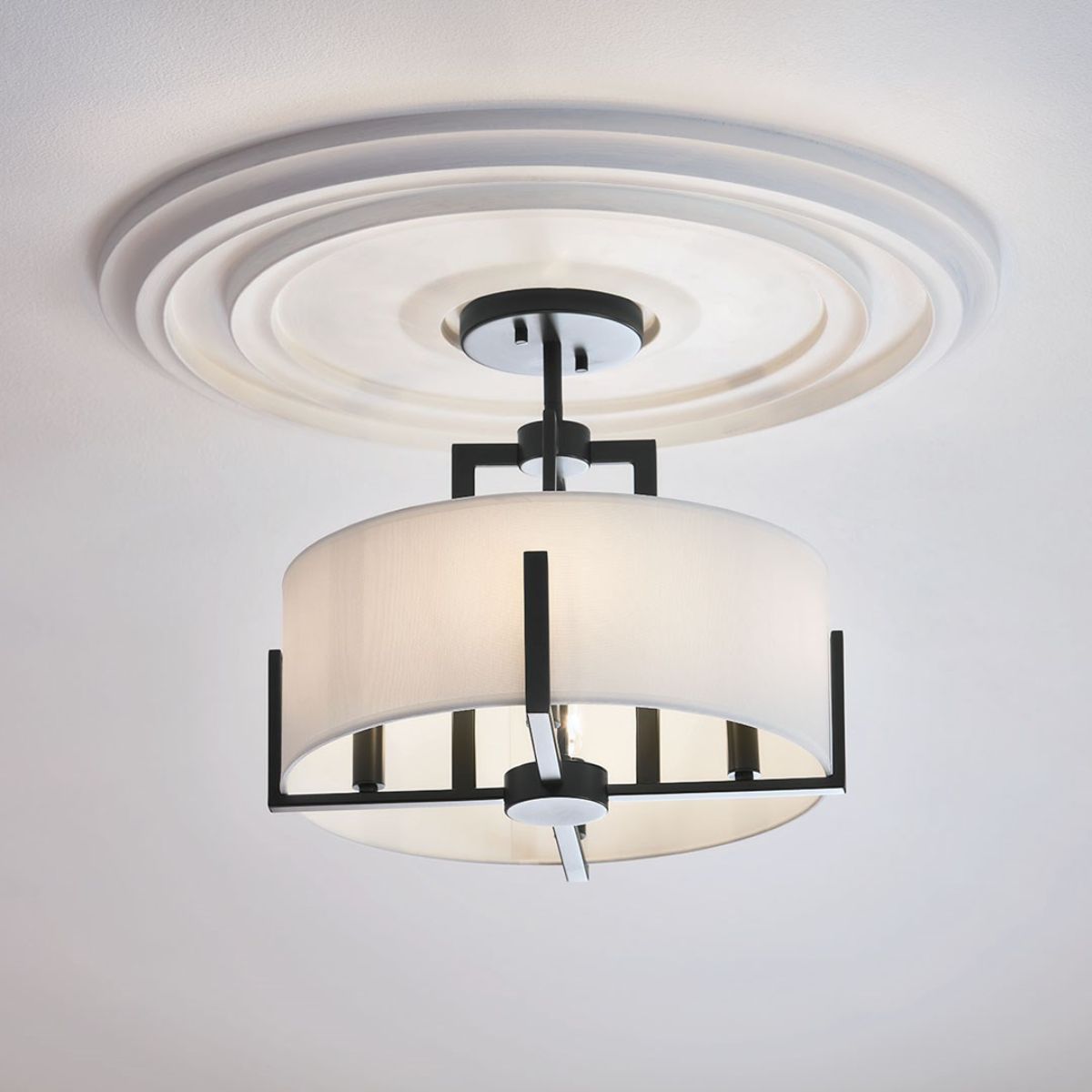 Malen 16 in. 4 Lights Semi-flush/Pendant Light Black Finish - Bees Lighting