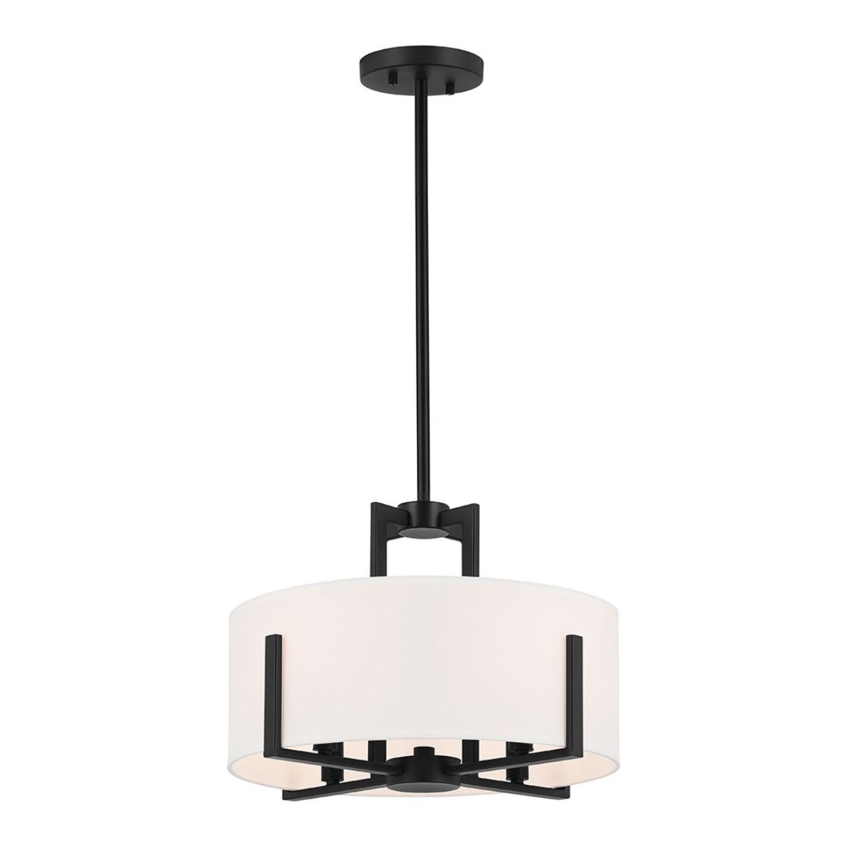 Malen 16 in. 4 Lights Semi-flush/Pendant Light Black Finish - Bees Lighting