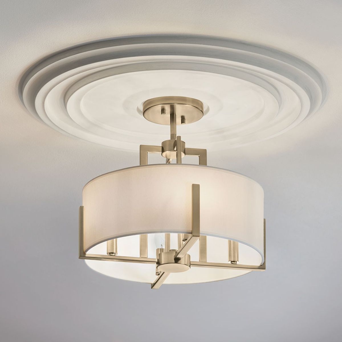 Malen 16 in. 4 Lights Semi-flush/Pendant Light Champagne Bronze Finish - Bees Lighting