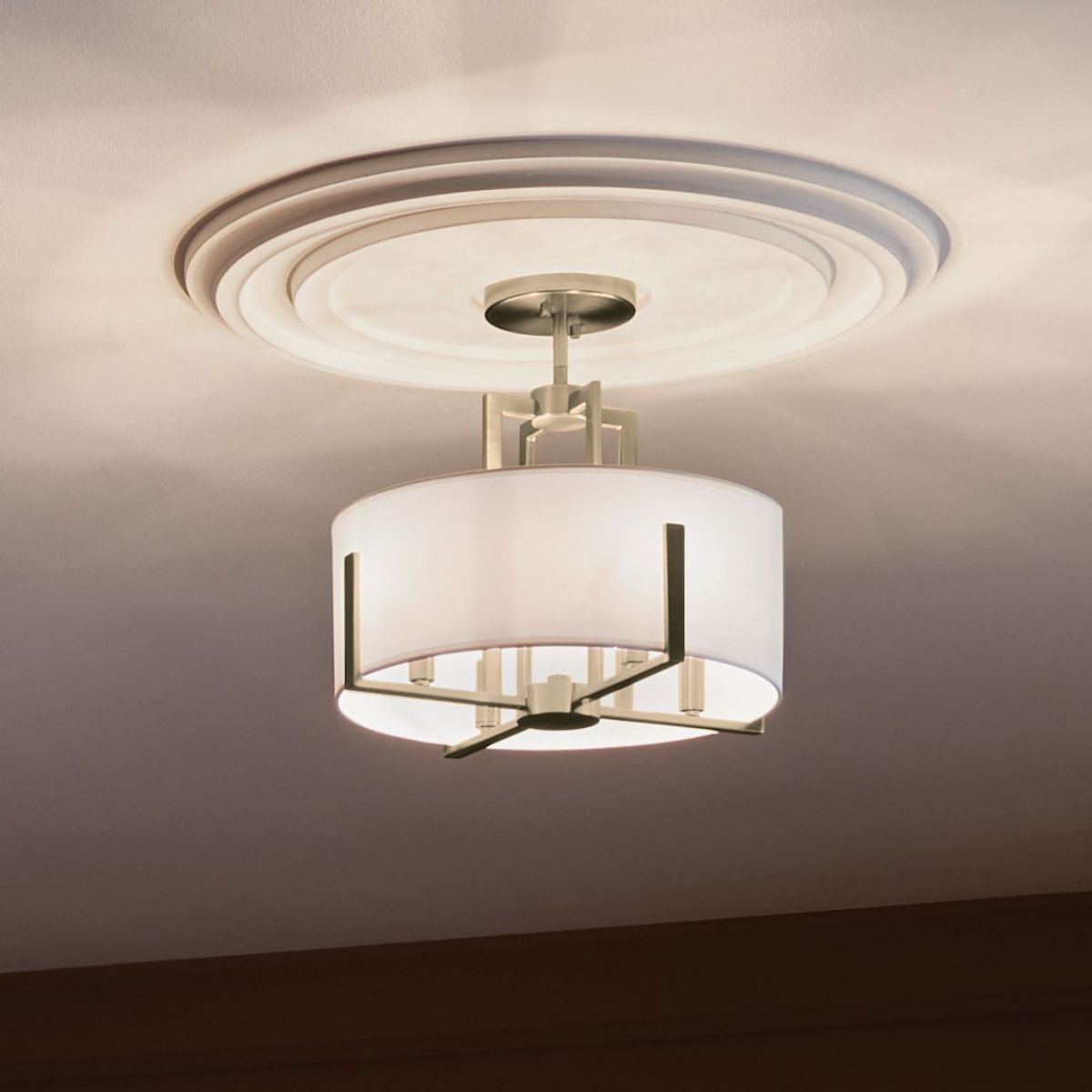 Malen 16 in. 4 Lights Semi-flush/Pendant Light Champagne Bronze Finish - Bees Lighting