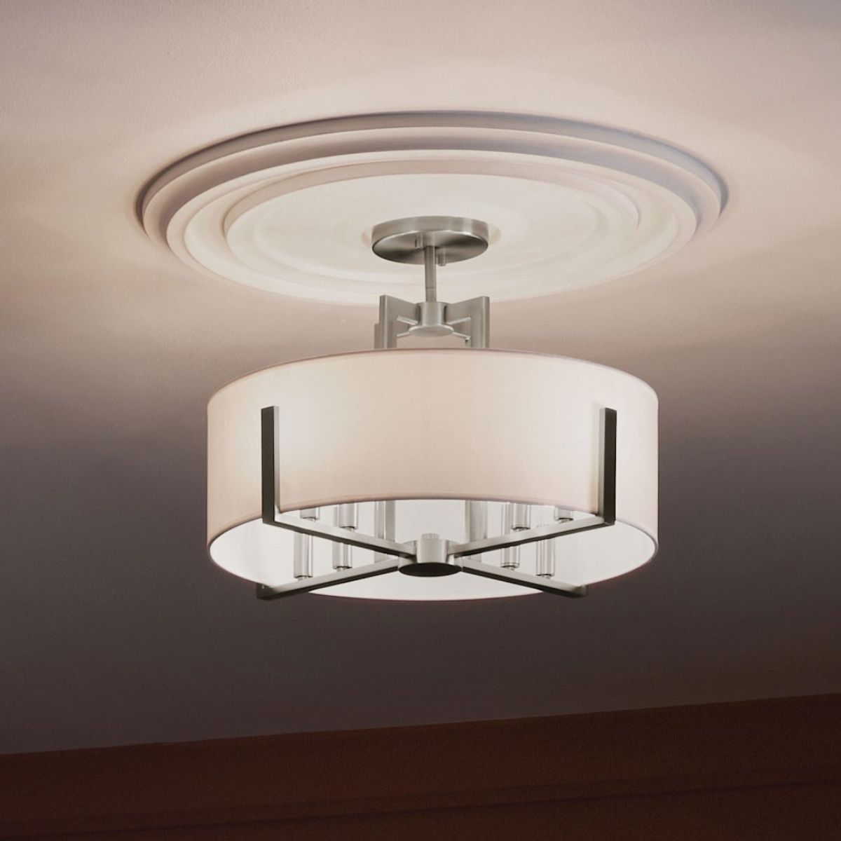 Malen 20 in. 8 Lights Semi-flush/Pendant Light Classic Pewter Finish - Bees Lighting