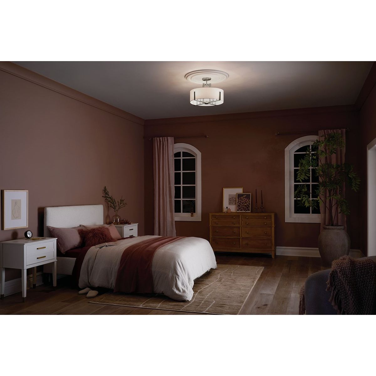 Malen 20 in. 8 Lights Semi-flush/Pendant Light Classic Pewter Finish - Bees Lighting
