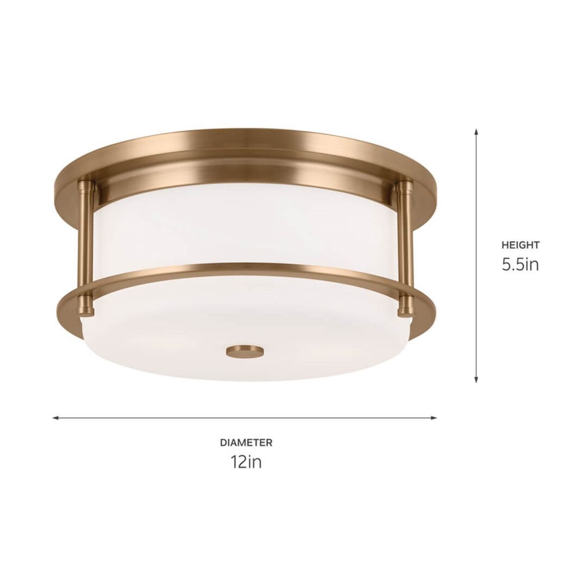 Brit 12 in. 2 Lights Flush Mount Light Champagne Bronze Finish - Bees Lighting