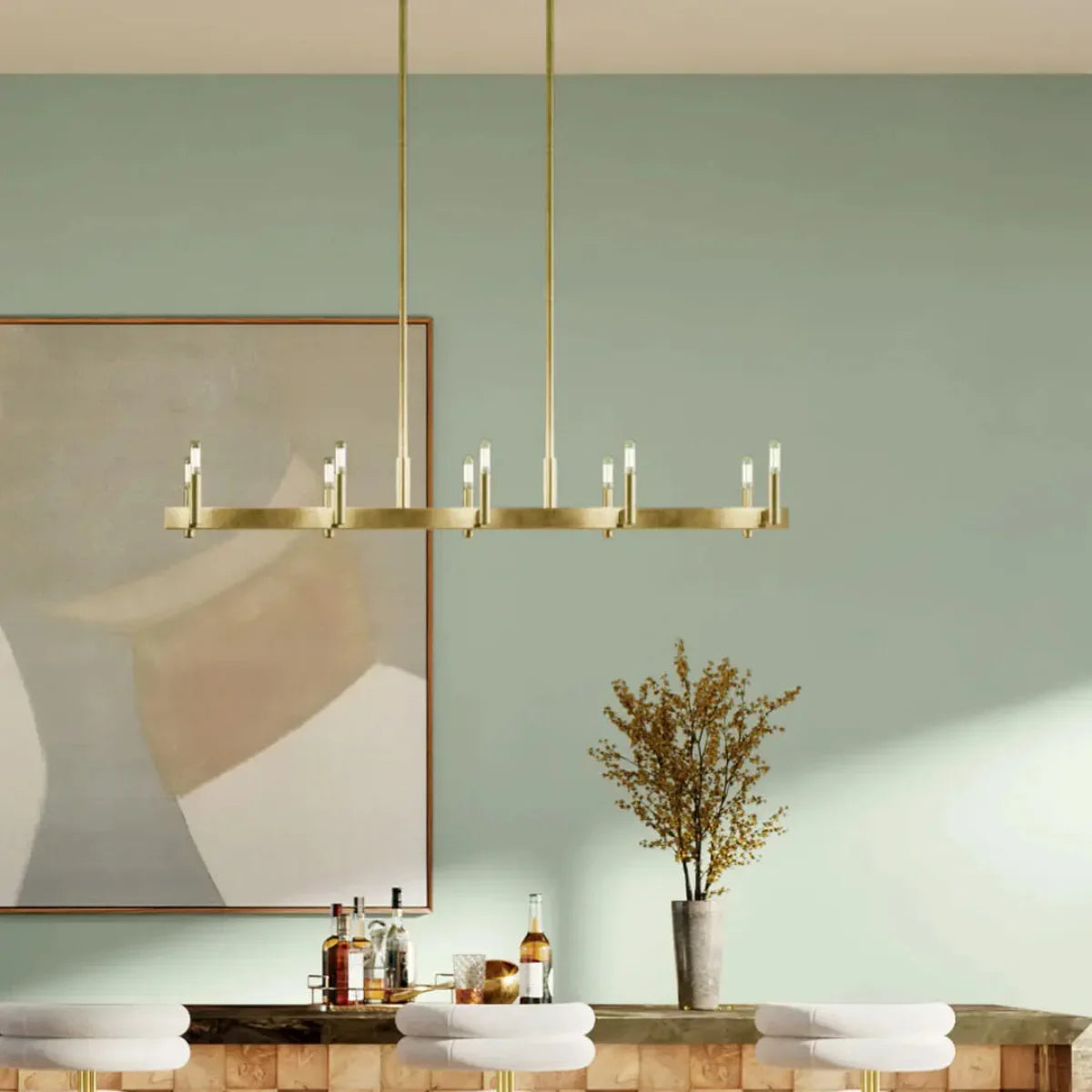 Erzo 50" 10 Lights Linear Chandelier - Bees Lighting