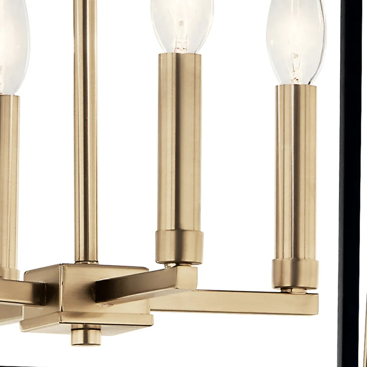 Eisley 24" 4-Light Semi-Flush Mount Light, Black and Champagne Bronze Finish - Bees Lighting