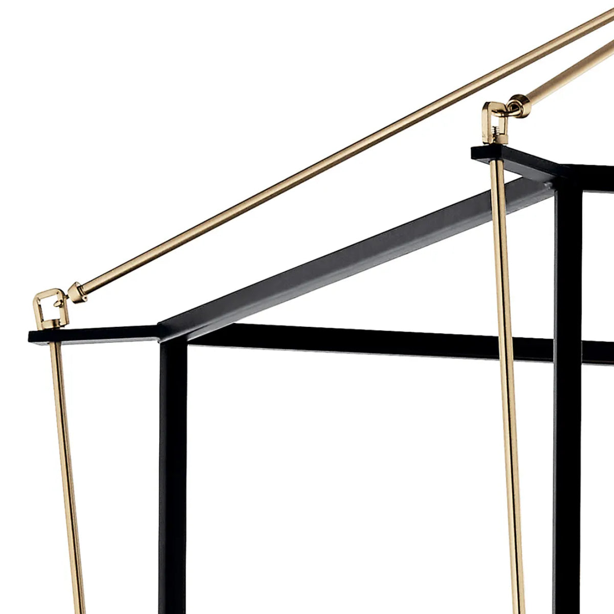 Eisley 24" 4-Light Semi-Flush Mount Light, Black and Champagne Bronze Finish - Bees Lighting