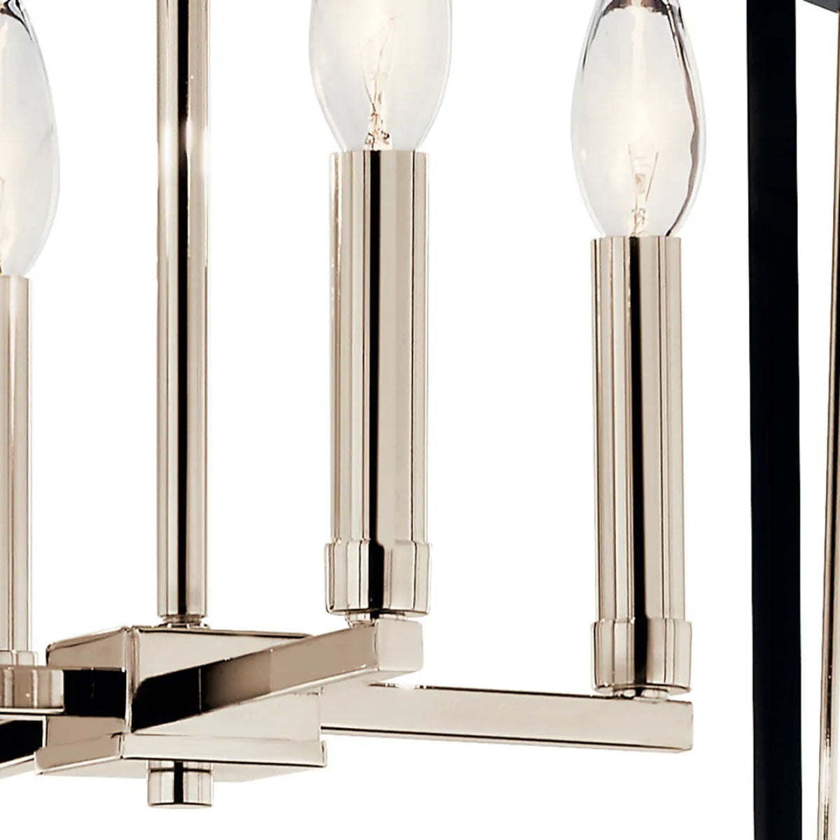 Eisley 24" 4-Light Semi-Flush Mount Light, Black and Polished Nickel Finish - Bees Lighting