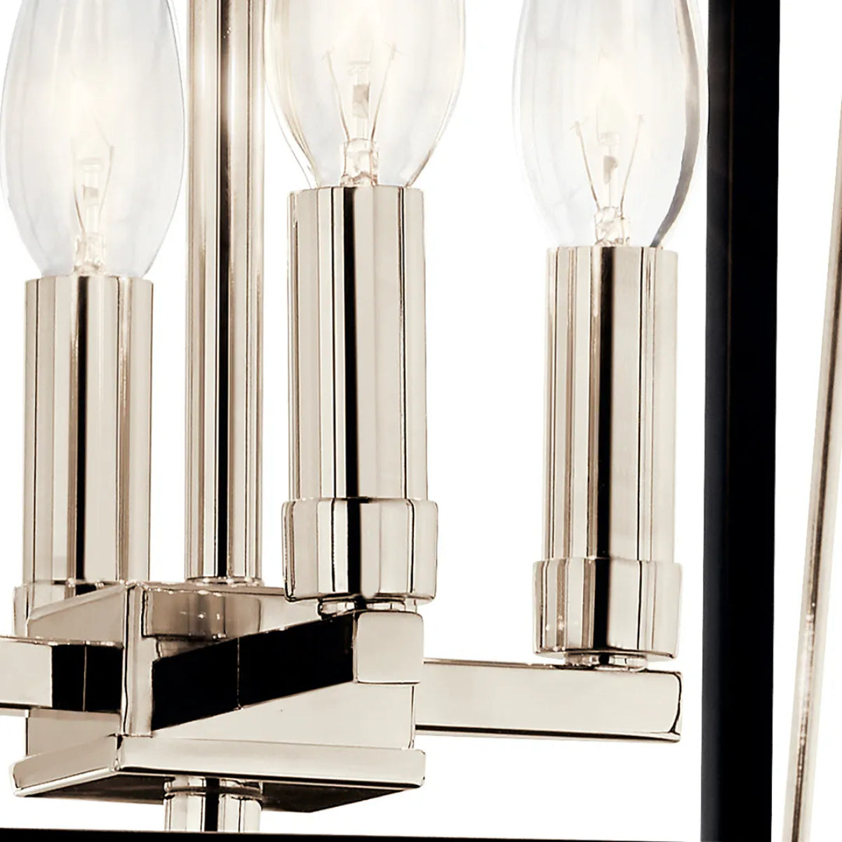 Eisley 16" 4-Light Semi-Flush Mount Light, Black and Polished Nickel Finish - Bees Lighting
