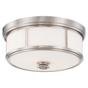 Harbour Point 14" 2-Light Flush Mount, Brushed Nickel Finish - Bees Lighting