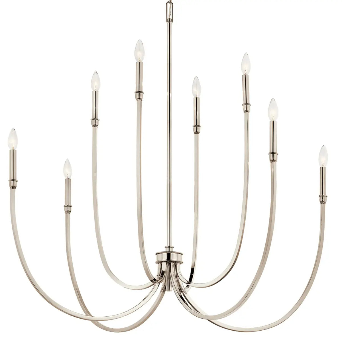 Malene 45" 8-Light Chandelier, Polished nickel Finish - Bees Lighting
