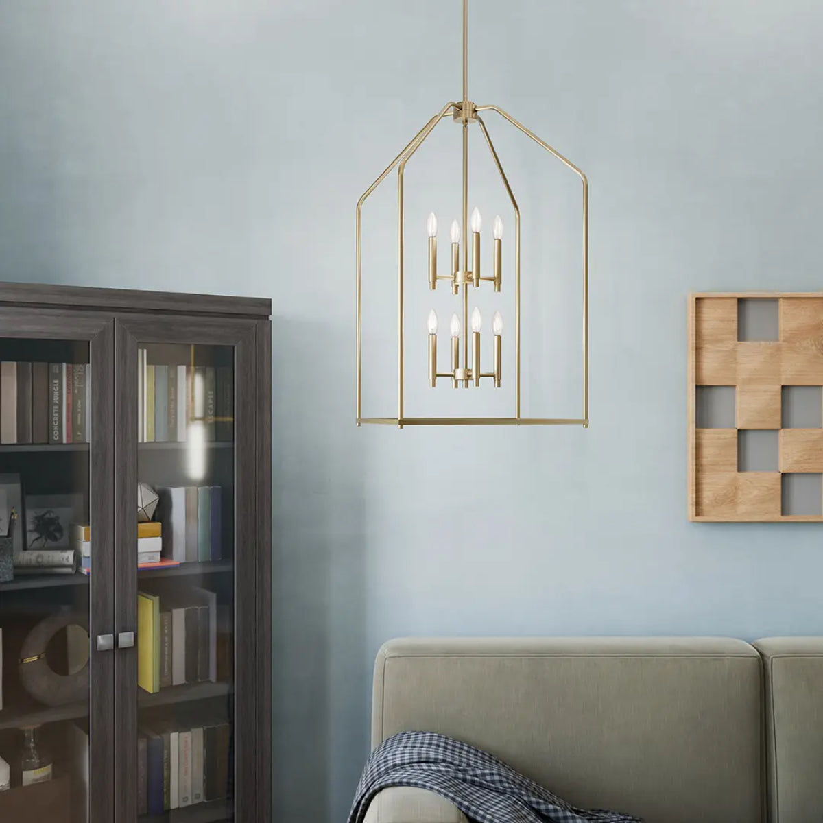 Madden 20" 8-Light Pendant Light, Champagne Bronze Finish - Bees Lighting