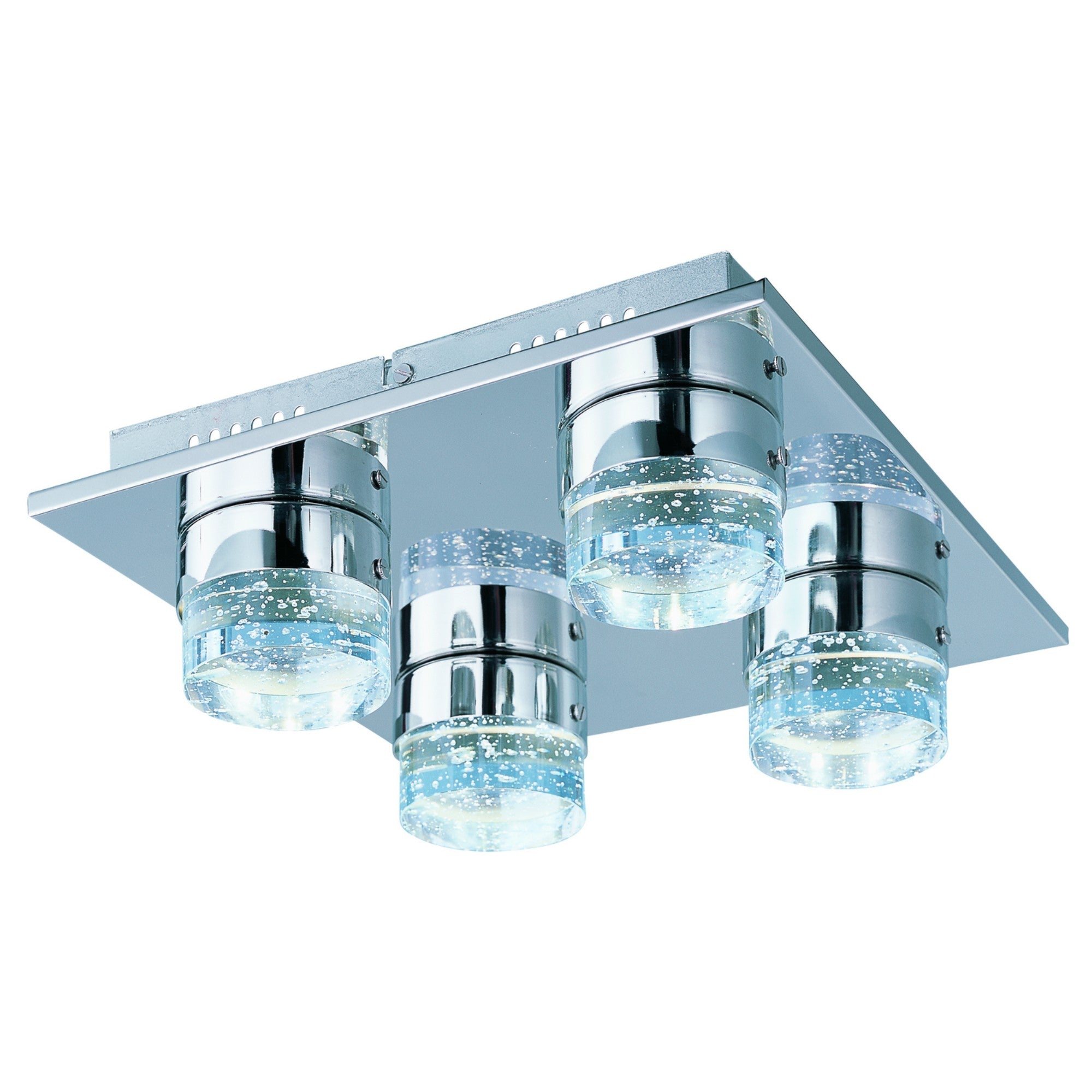 Fizz IV 13" 4-Light LED Flush Mount, Polished Chrome Finish - Bees Lighting