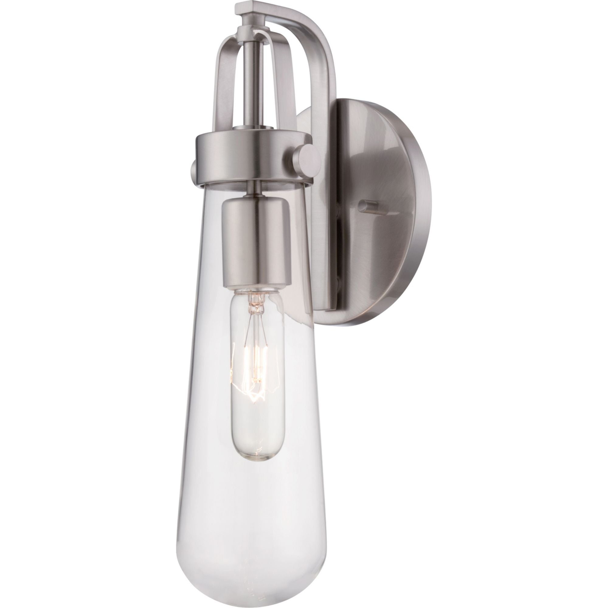 Beaker 14" Wall Sconce, Brushed Nickel Finish - Bees Lighting