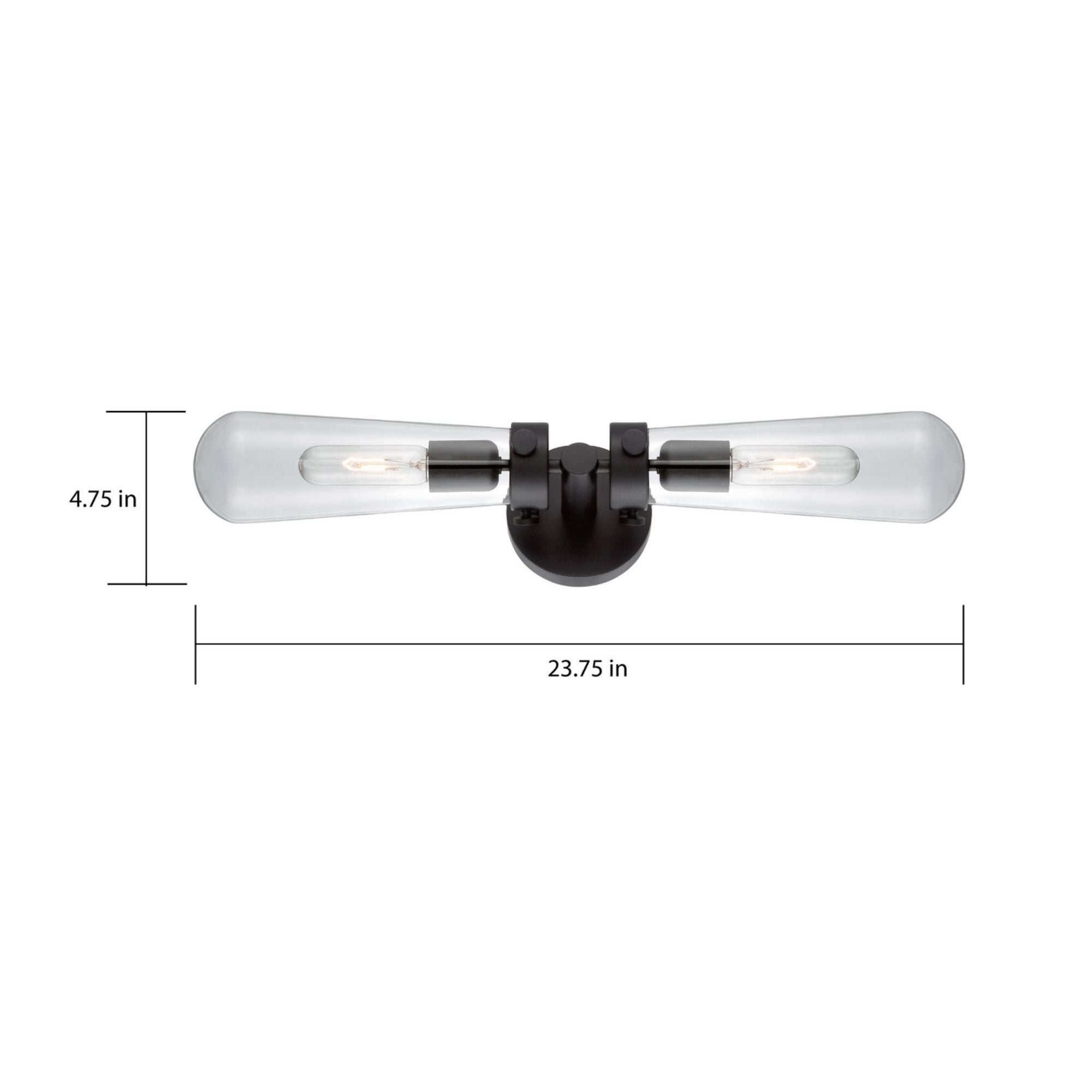 Beaker 24" 2-Light Wall Sconce, Aged Bronze Finish - Bees Lighting
