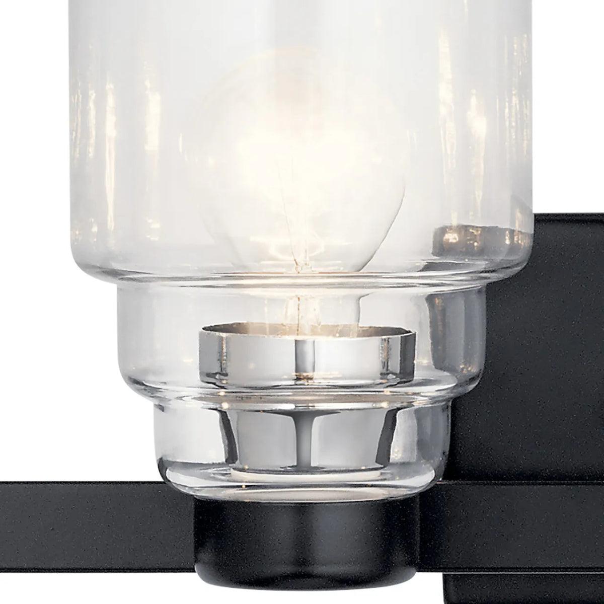 Vionnet 34 In 4-Lights Bathroom Vanity Light, Black Finish - Bees Lighting