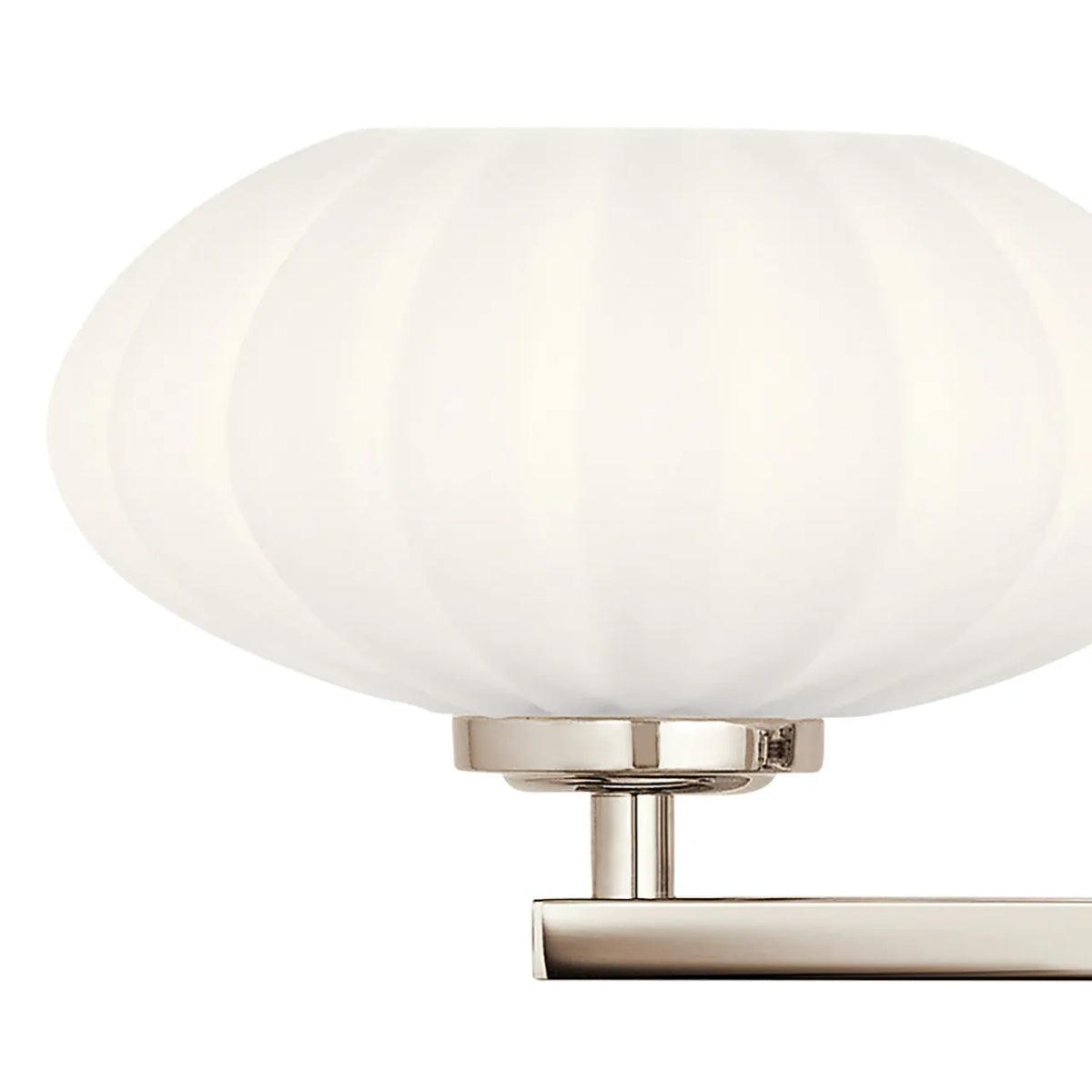 Pim 34 In 4-Lights Bathroom Vanity Light With Satin Etched Cased Opal Glass, Polished Nickel Finish - Bees Lighting