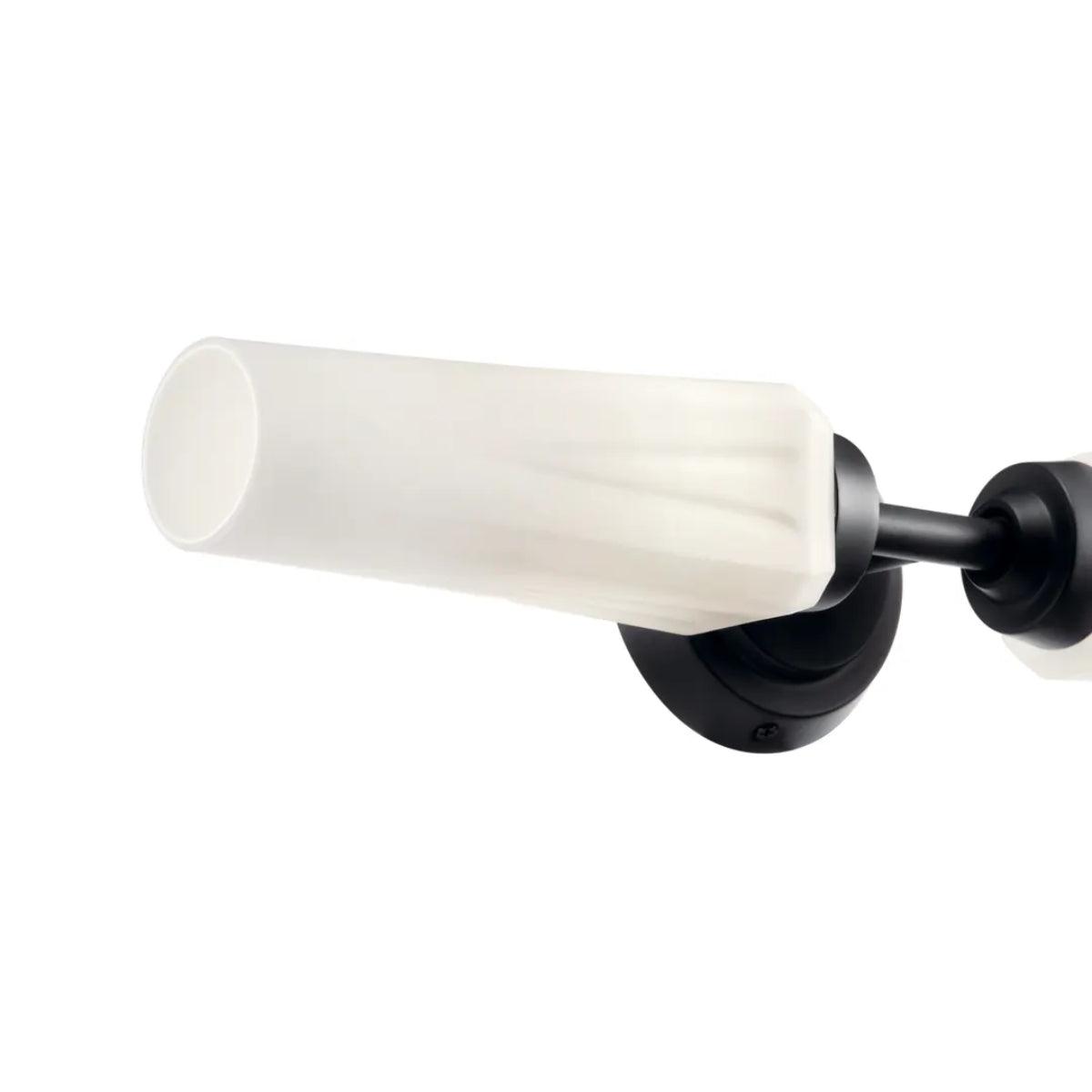 Truby 20 In 2-Lights Bathroom Vanity Light With Satin Etched Cased Opal Glass, Black Finish - Bees Lighting