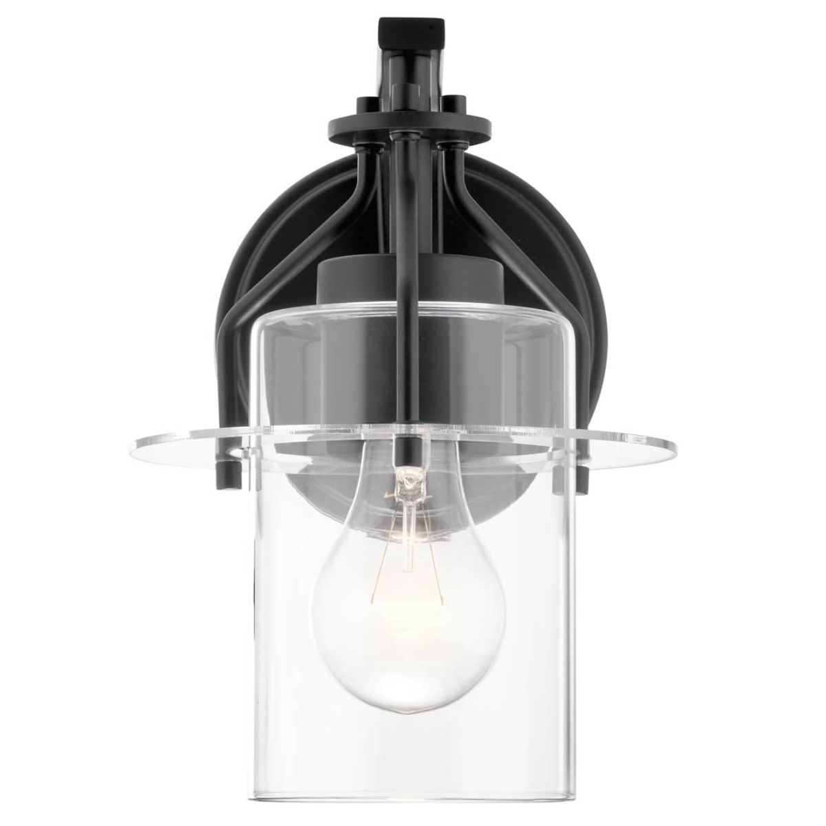 Everett 9 in. Armed Sconce Black finish - Bees Lighting