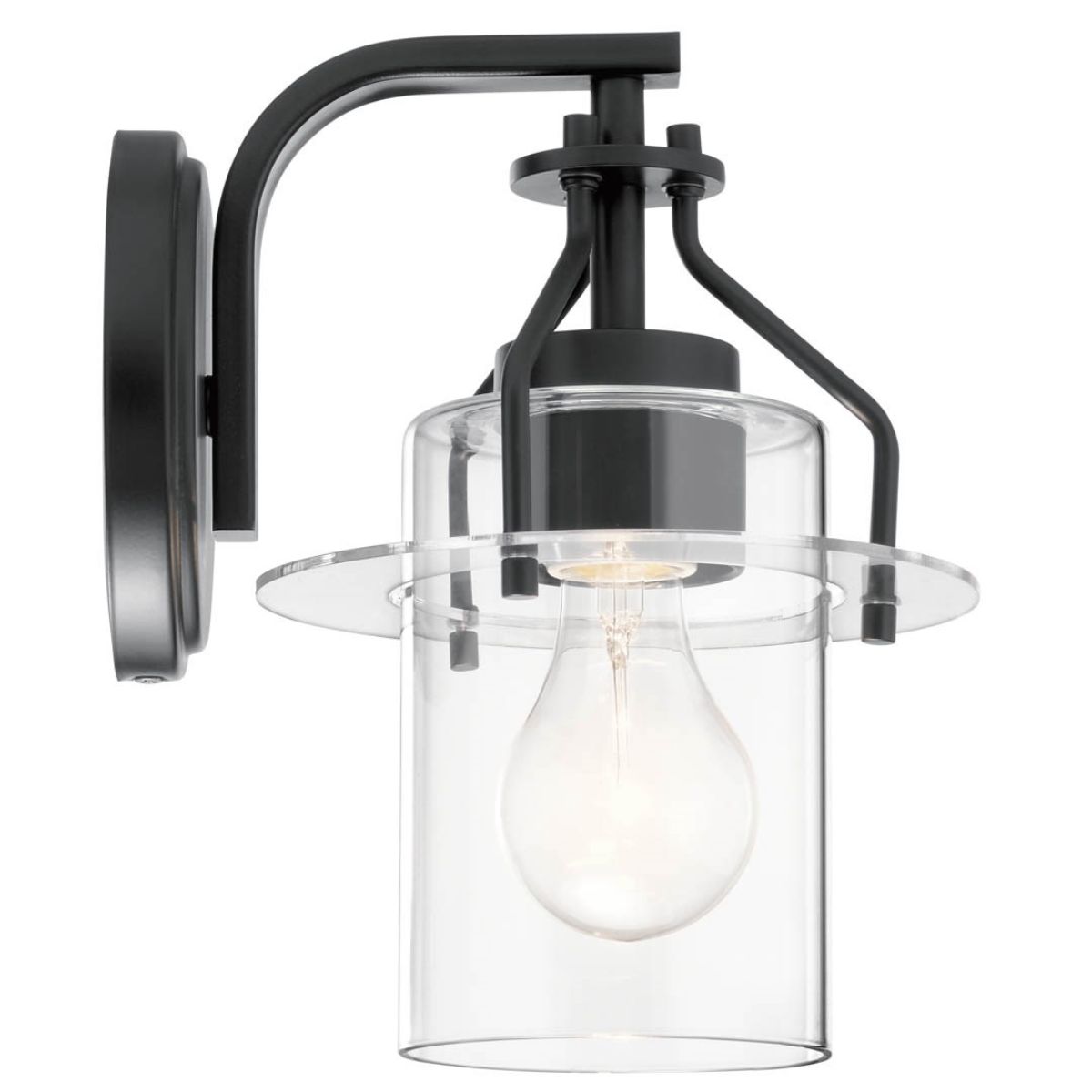 Everett 9 in. Armed Sconce Black finish - Bees Lighting