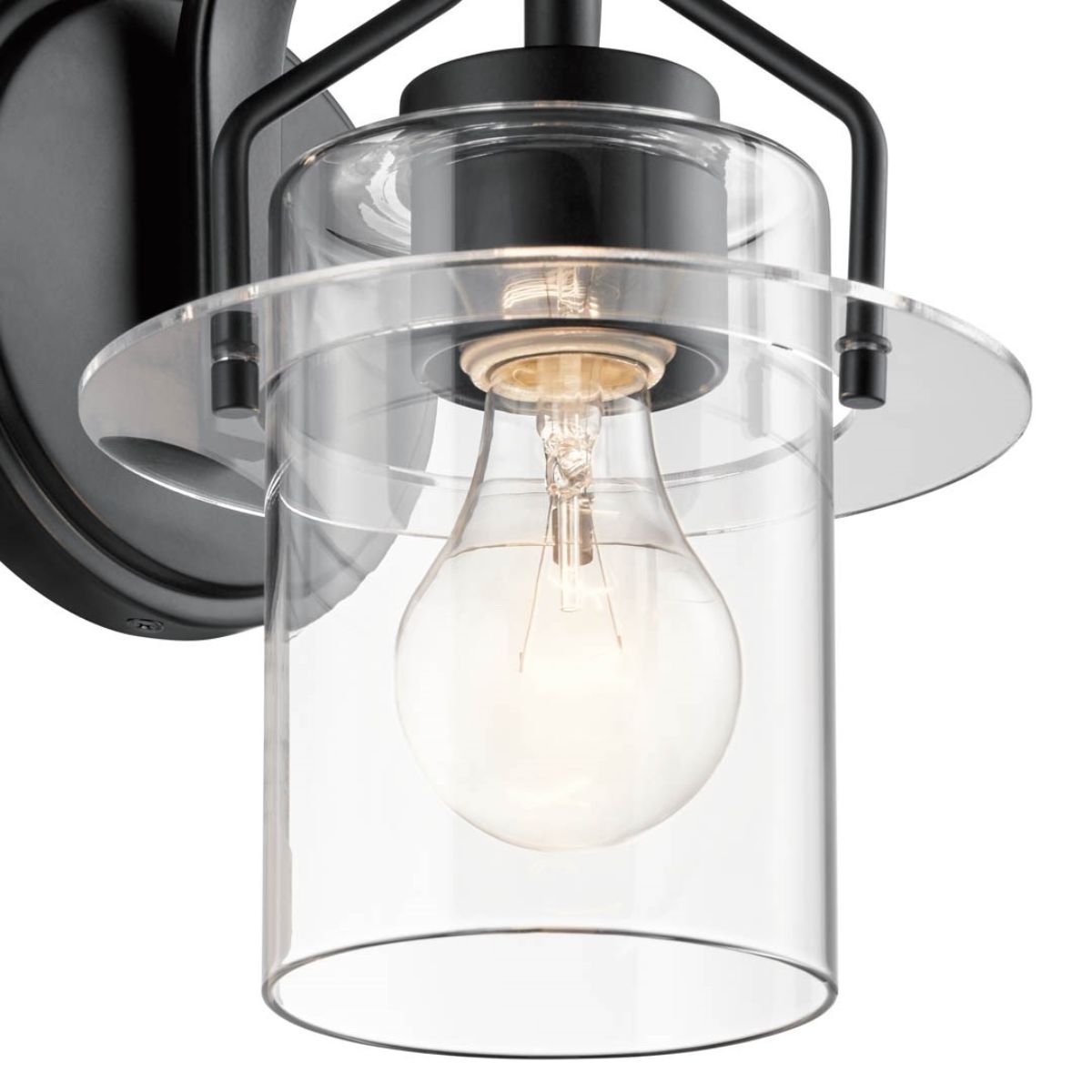 Everett 9 in. Armed Sconce Black finish - Bees Lighting