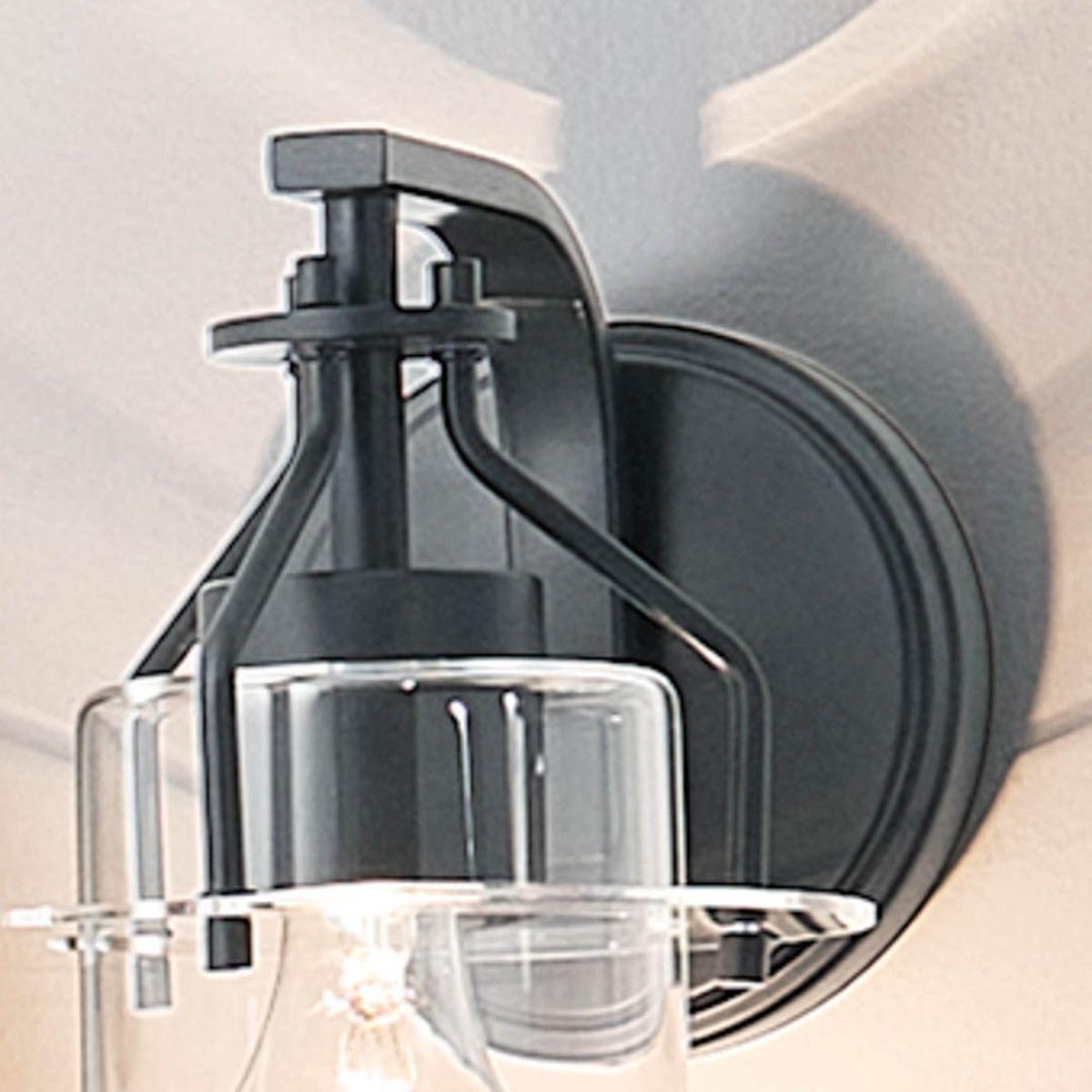 Everett 9 in. Armed Sconce Black finish - Bees Lighting