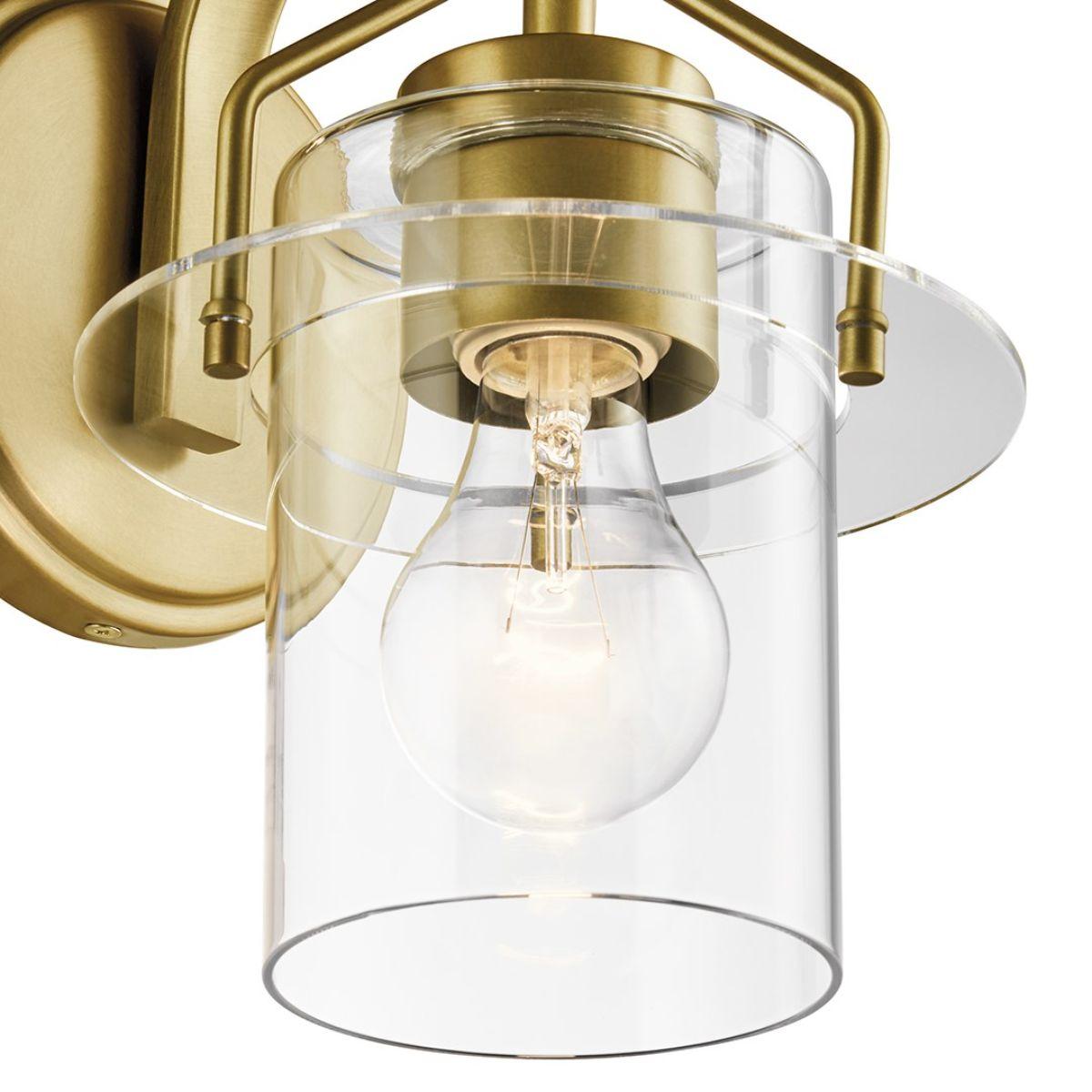 Everett 9 in. Armed Sconce Brushed Brass finish - Bees Lighting