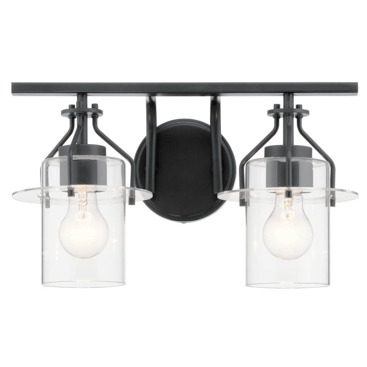 Everett 16 in. 2 Lights Vanity Light Black finish - Bees Lighting