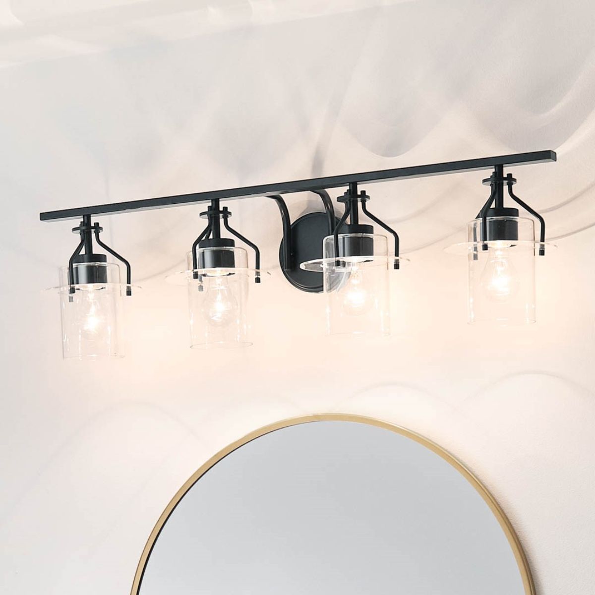 Everett 34 in. 4 Lights Vanity Light Black finish - Bees Lighting