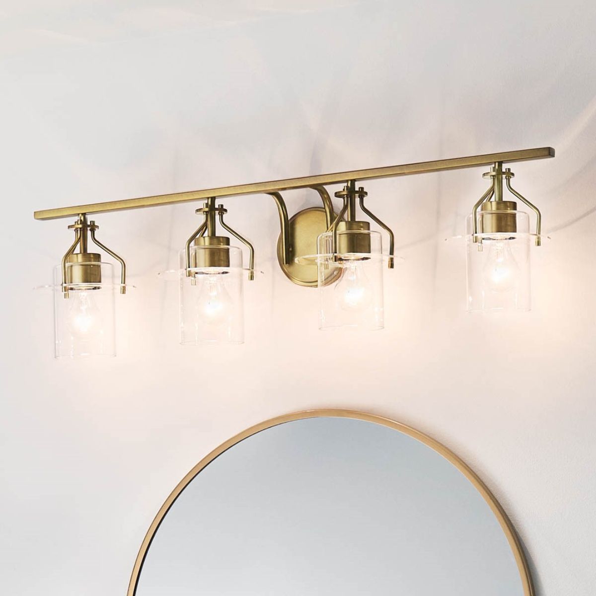 Everett 34 in. 4 Lights Vanity Light Brushed Brass finish - Bees Lighting