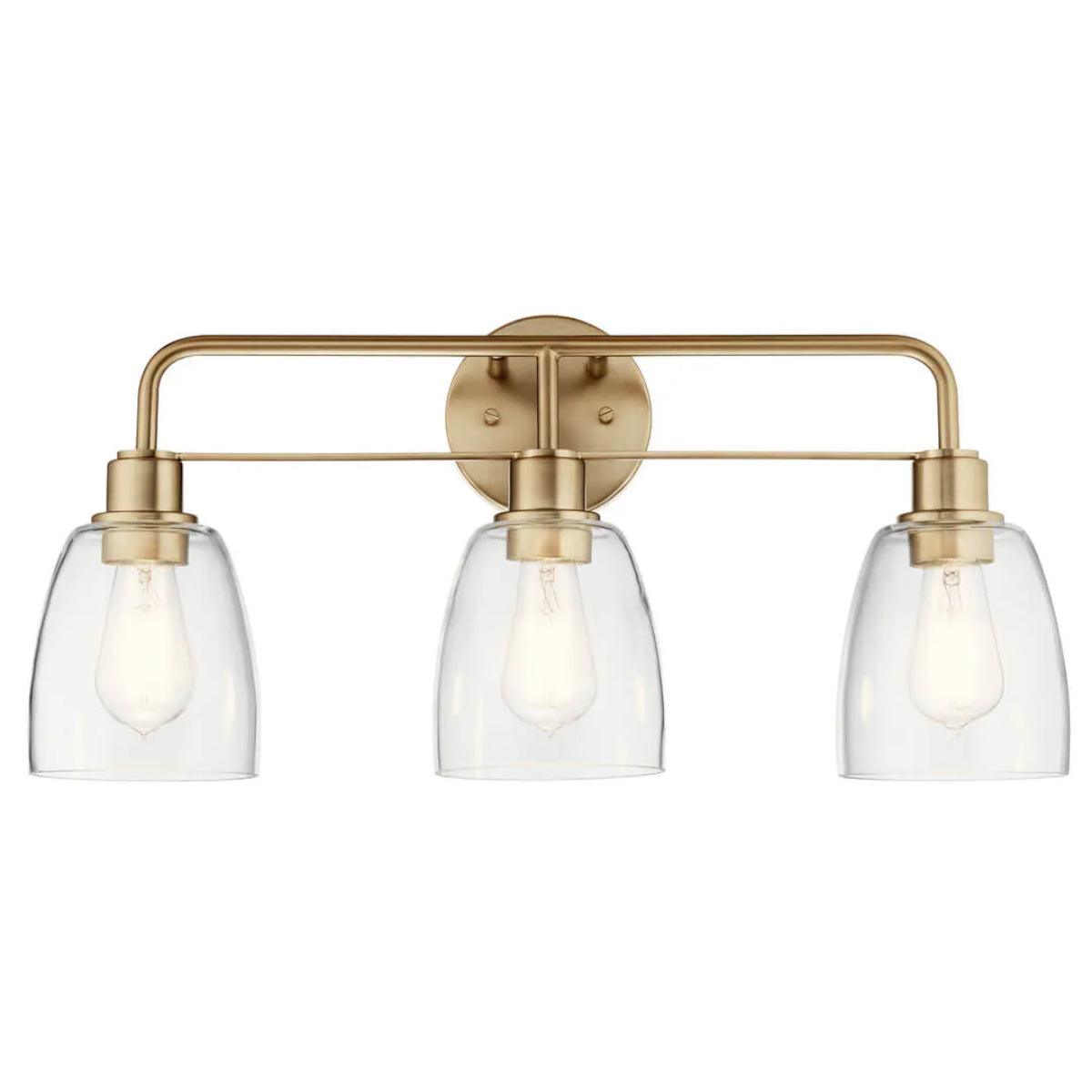 Meller 24 In 3-Lights Bathroom Vanity Light, Bronze Finish - Bees Lighting