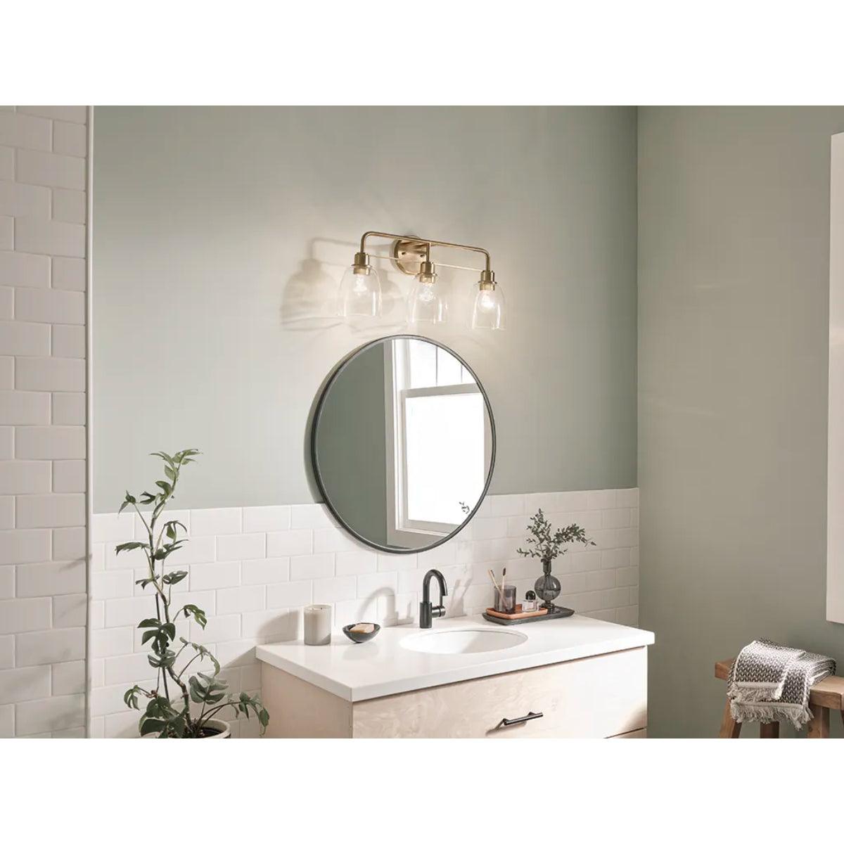 Meller 24 In 3-Lights Bathroom Vanity Light, Bronze Finish - Bees Lighting