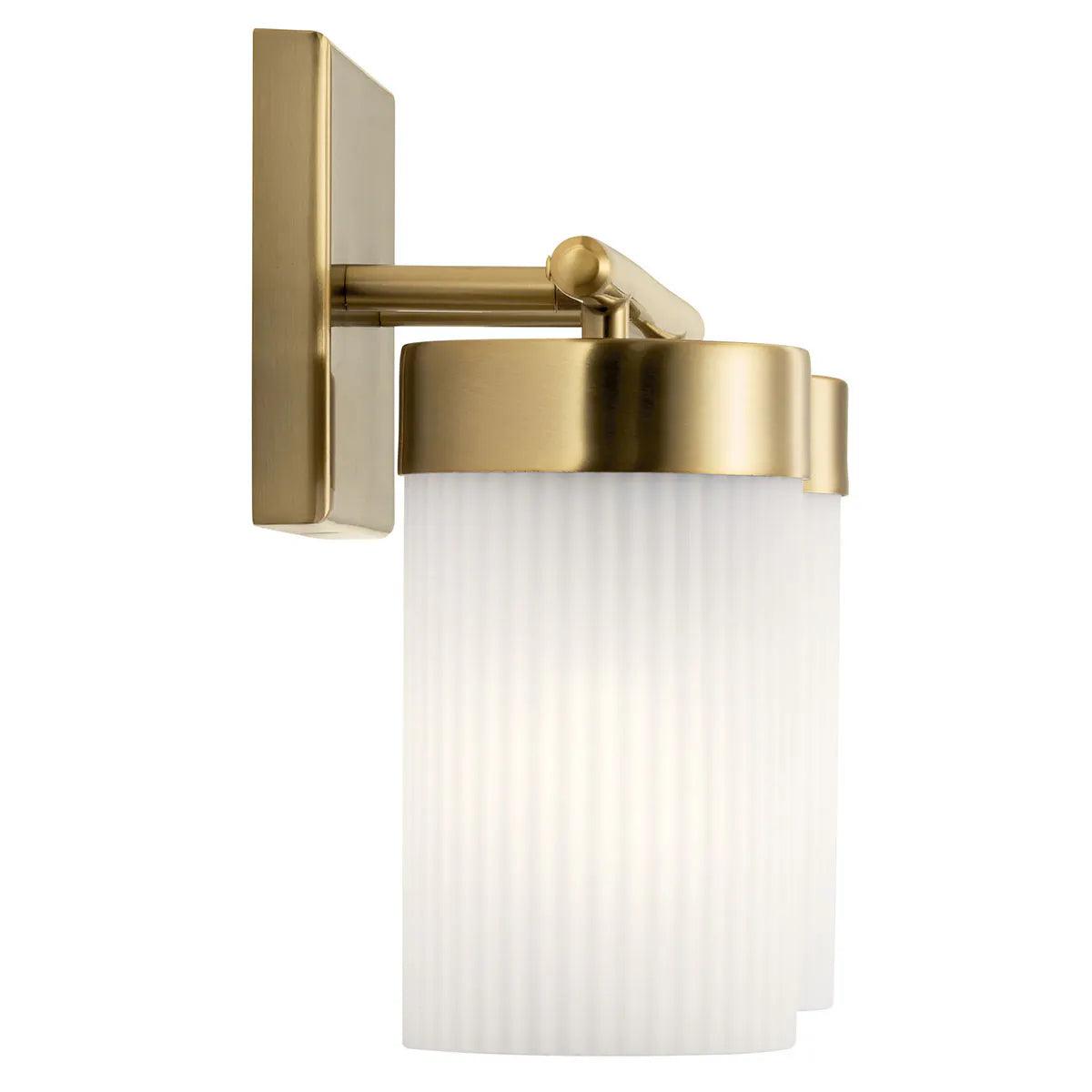 Ciona 15 In 2-Lights Bathroom Vanity Light With Satin Etched Cased Opal Glass, Gold Finish - Bees Lighting