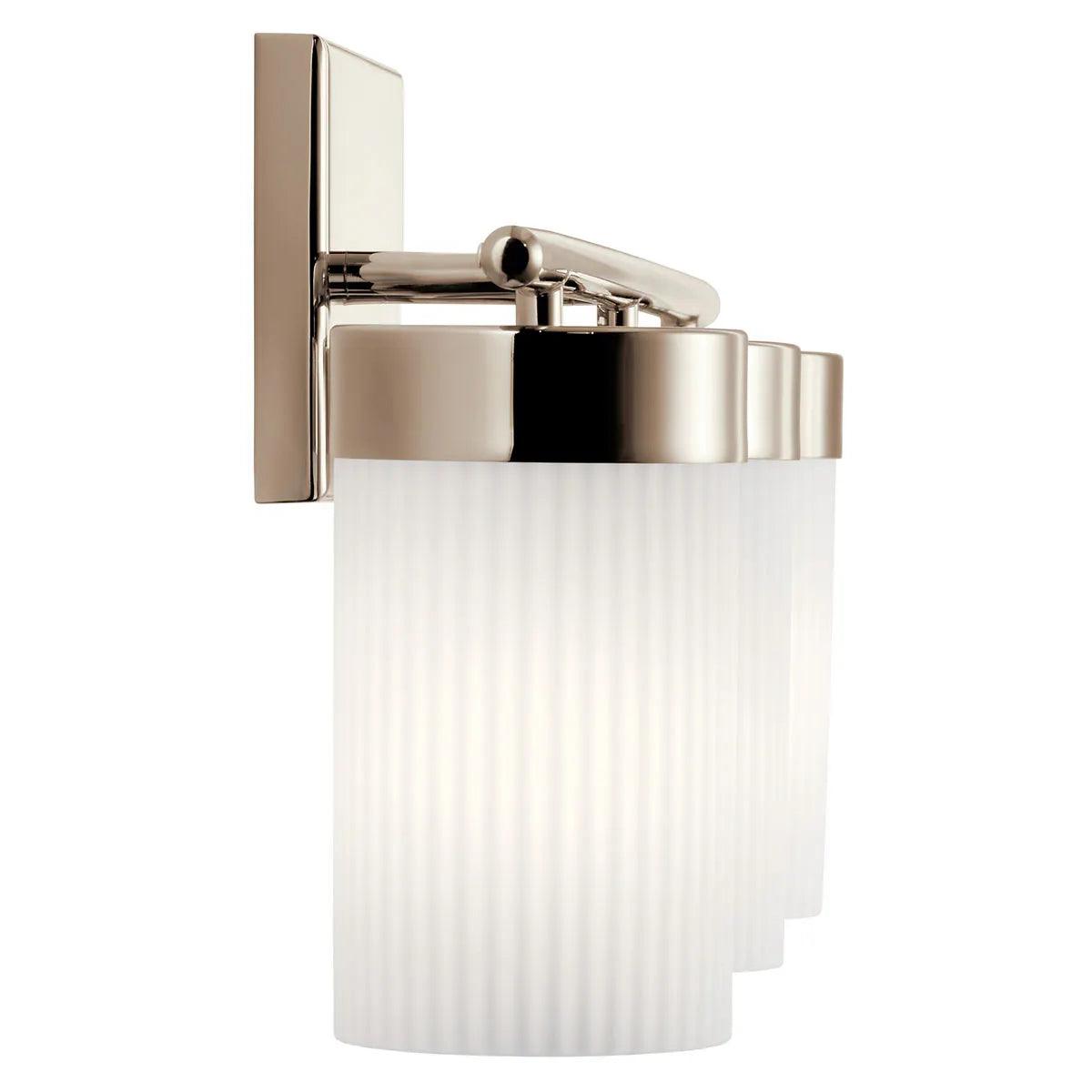 Ciona 24 In 3-Lights Bathroom Vanity Light With Satin Etched Cased Opal Glass, Silver Finish - Bees Lighting