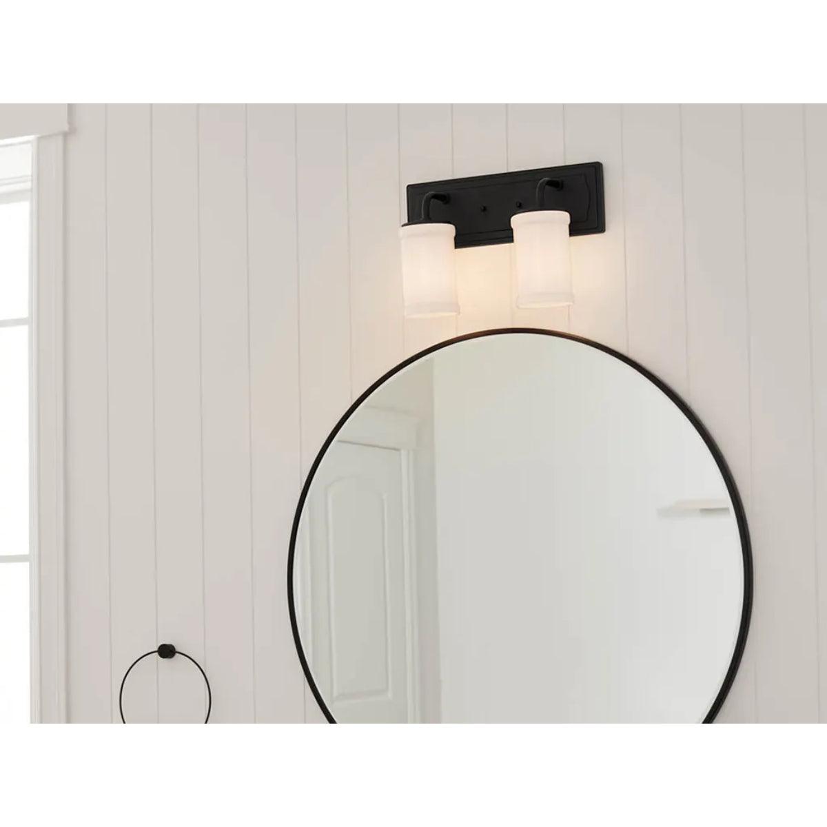 Vetivene 15 In 2-Lights Bathroom Vanity Light, Textured Black Finish - Bees Lighting
