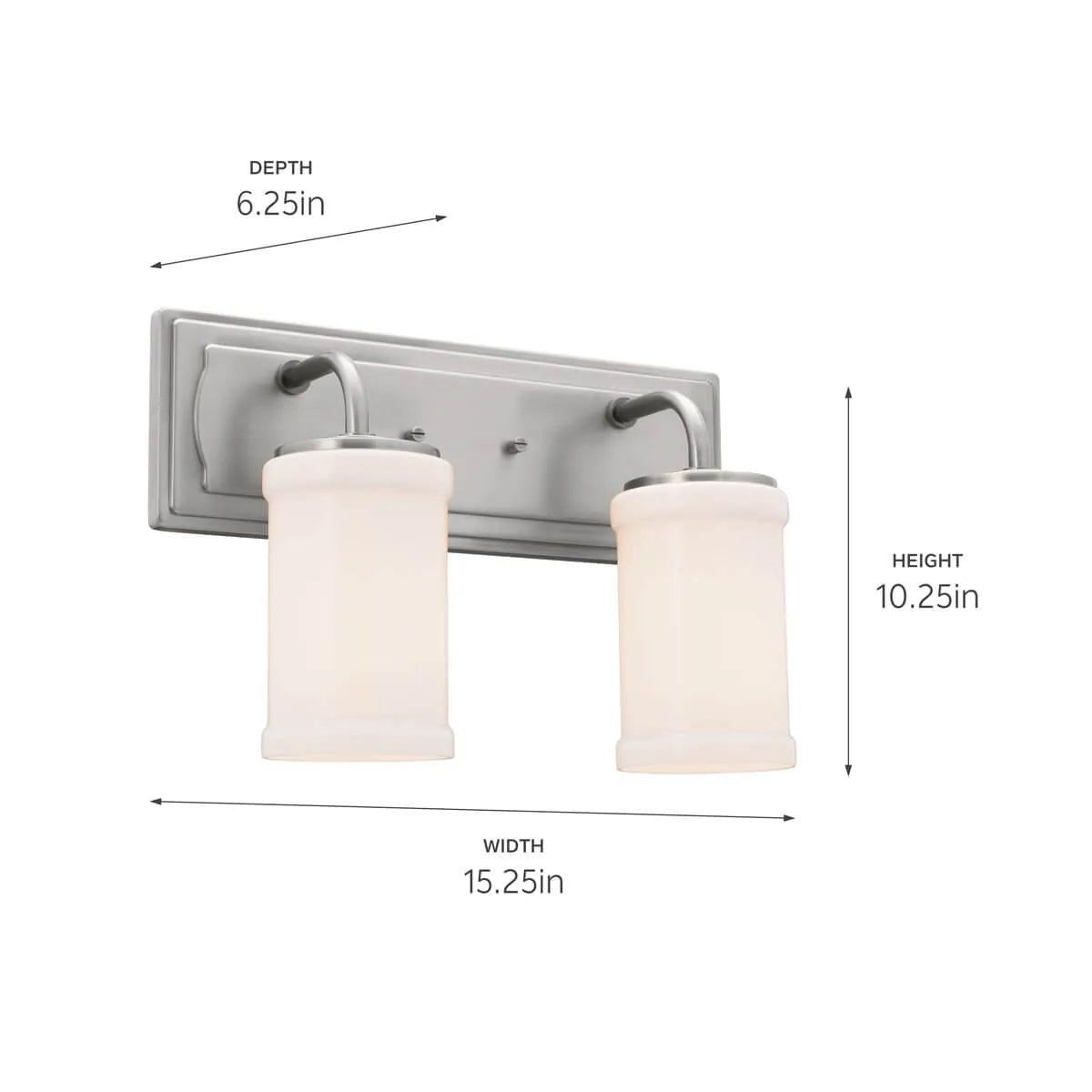 Vetivene 15 In 2-Lights Bathroom Vanity Light, Classic Pewter Finish - Bees Lighting