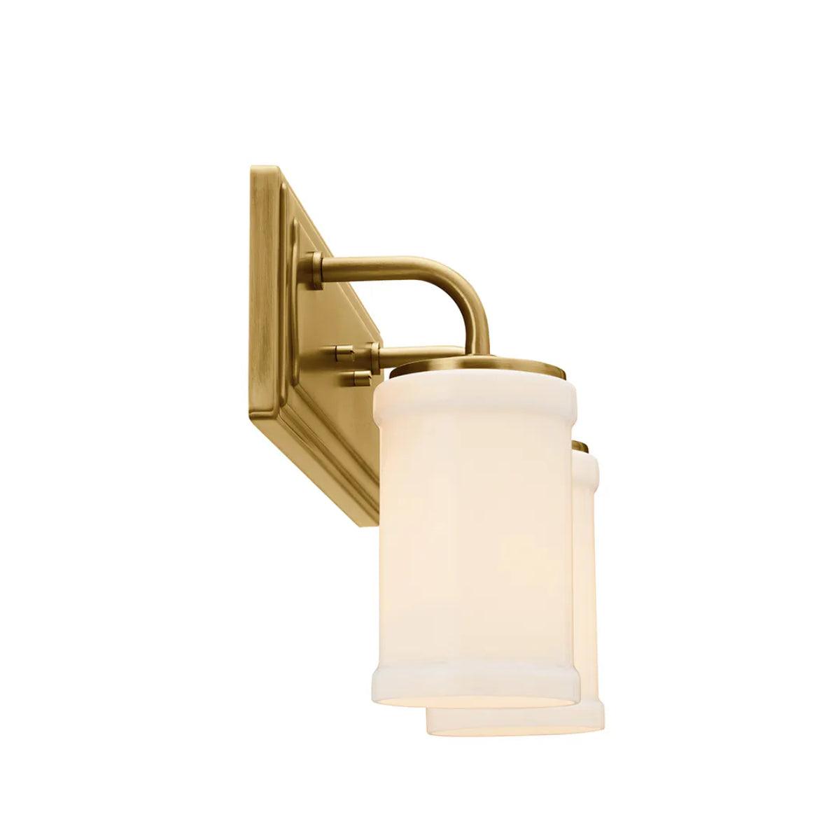 Vetivene 15 In 2-Lights Bathroom Vanity Light, Natural Brass Finish - Bees Lighting