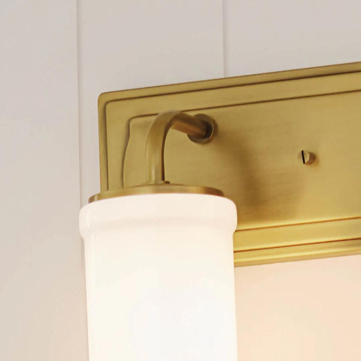 Vetivene 15 In 2-Lights Bathroom Vanity Light, Natural Brass Finish - Bees Lighting