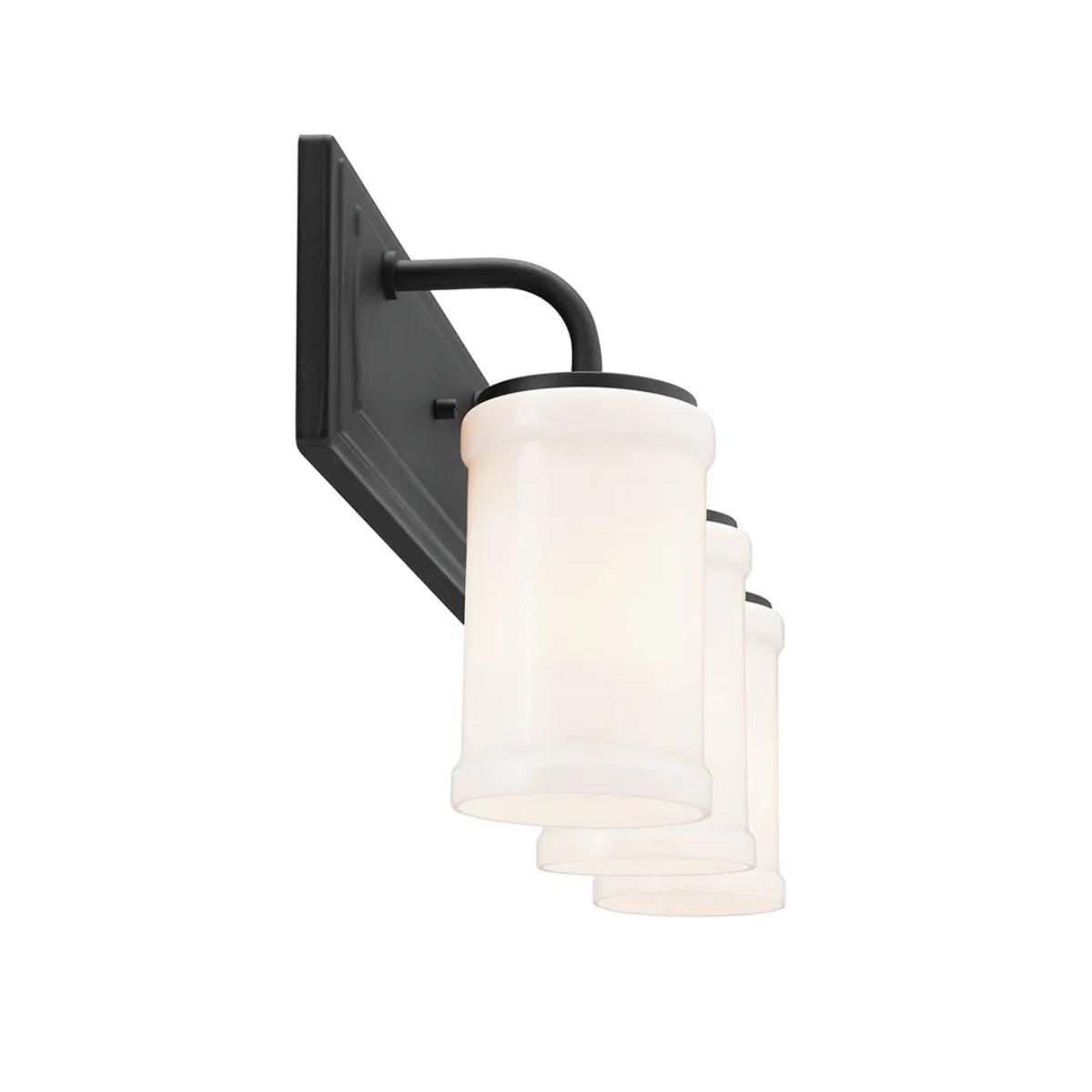 Vetivene 24 In 3-Lights Bathroom Vanity Light, Textured Black Finish - Bees Lighting
