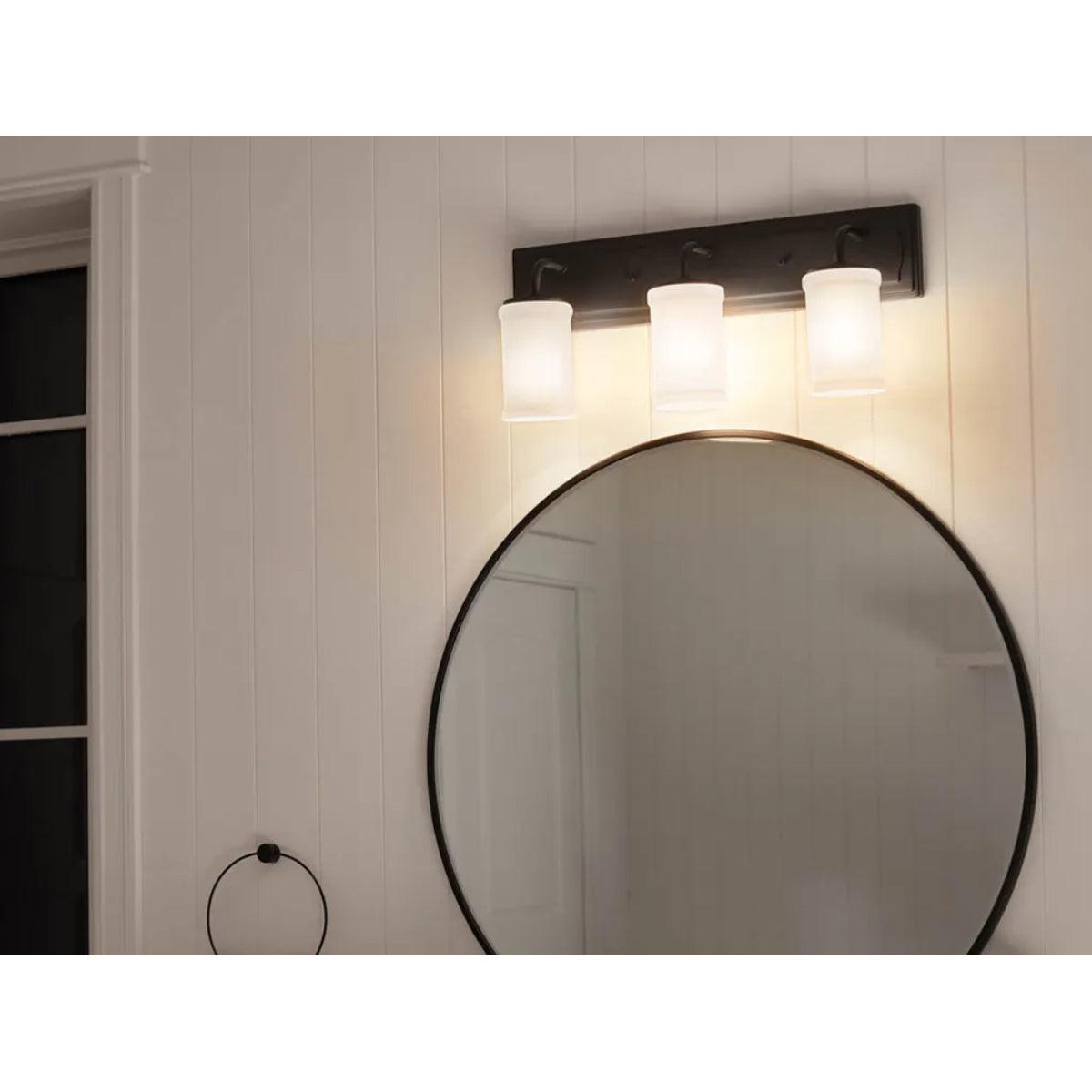 Vetivene 24 In 3-Lights Bathroom Vanity Light, Textured Black Finish - Bees Lighting