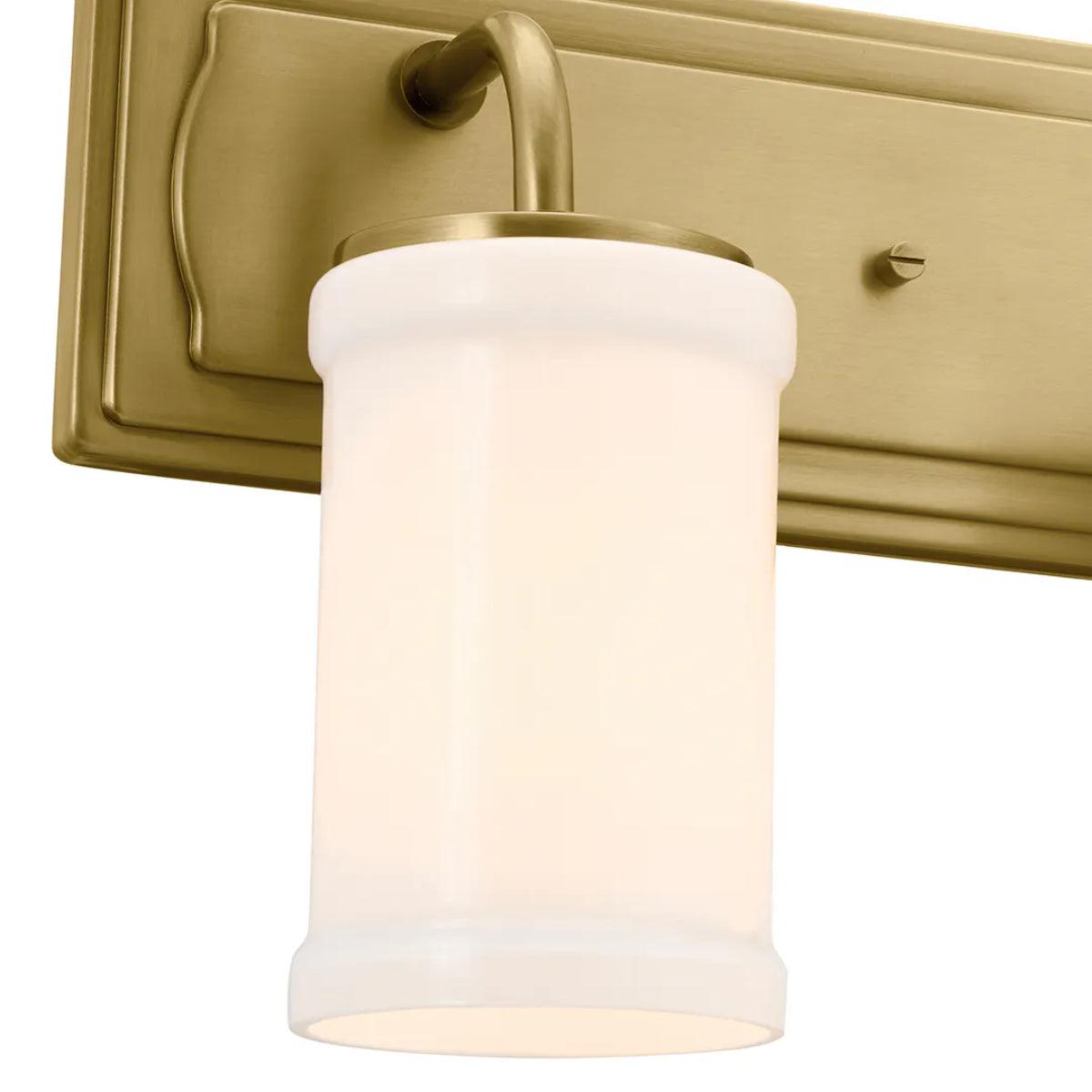 Vetivene 24 In 3-Lights Bathroom Vanity Light, Natural Brass Finish - Bees Lighting